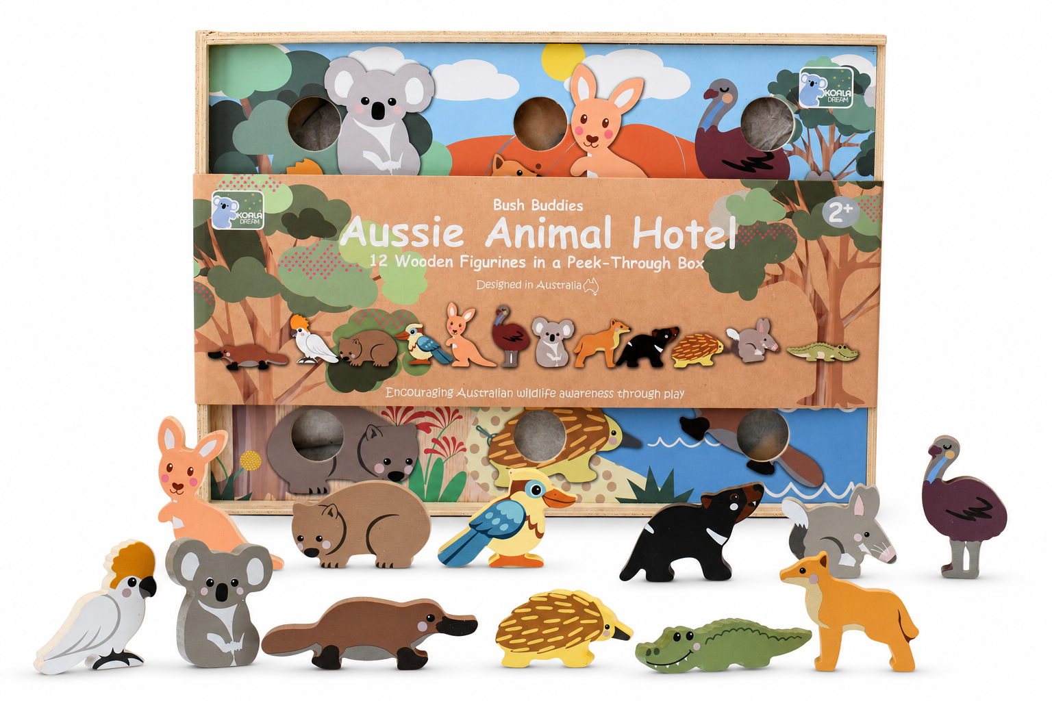 Australian Animal Hotel Wooden Playset 6x1.5x4cm