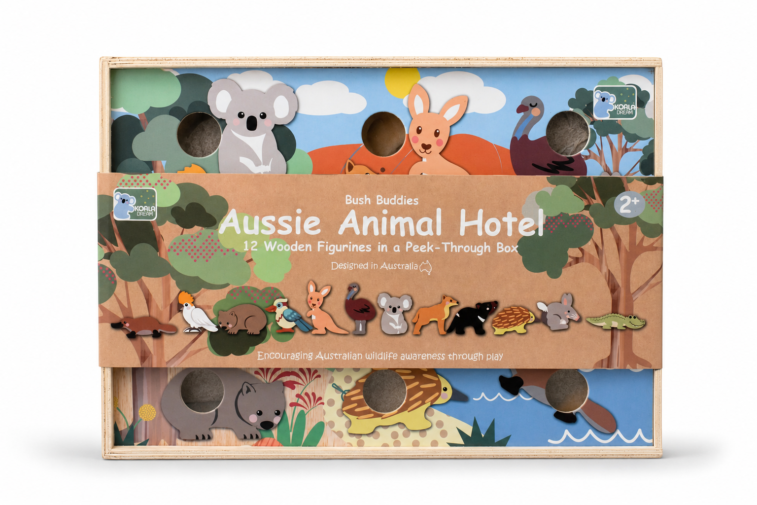 Australian Animal Hotel Wooden Playset 6x1.5x4cm