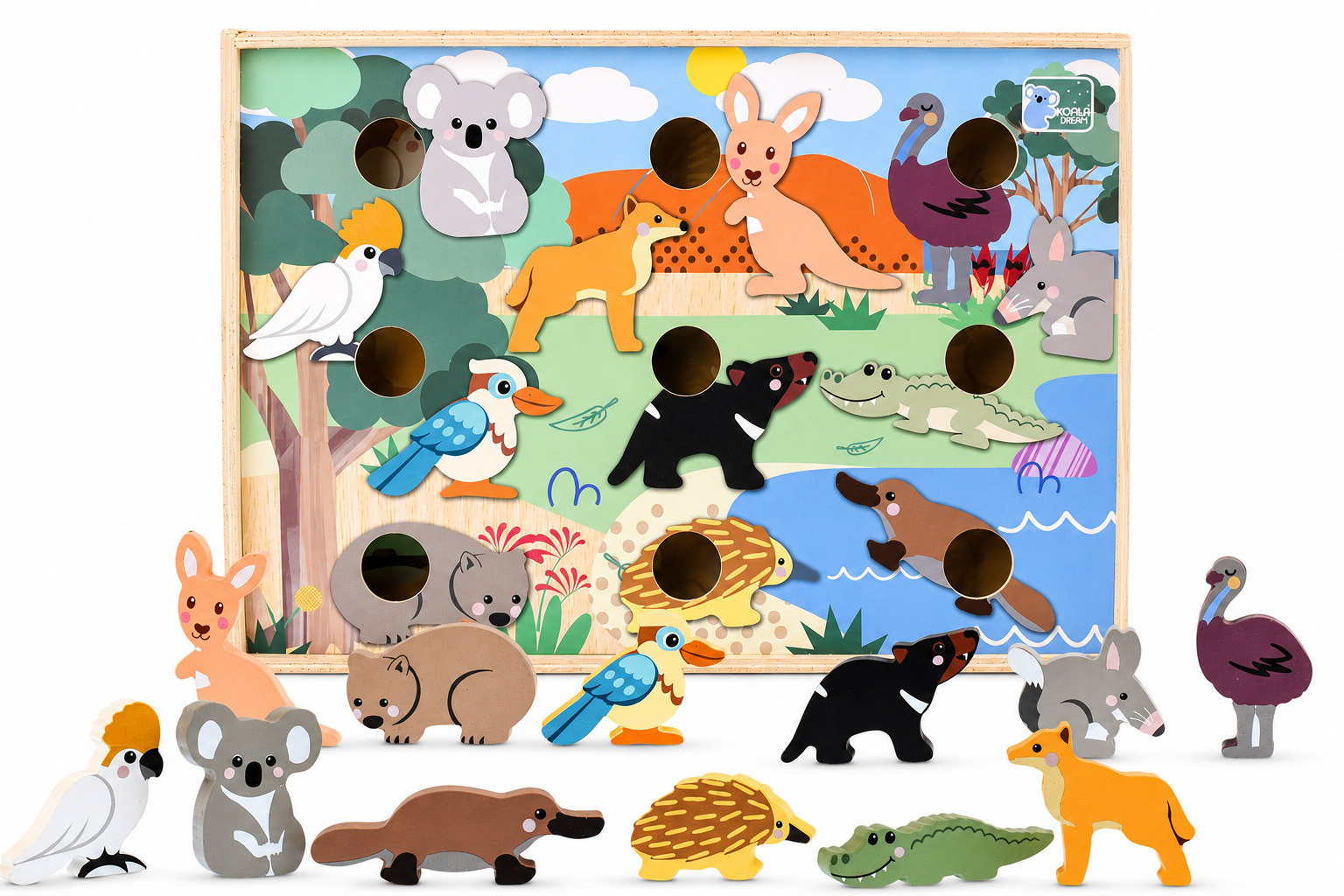 Australian Animal Hotel Wooden Playset 6x1.5x4cm