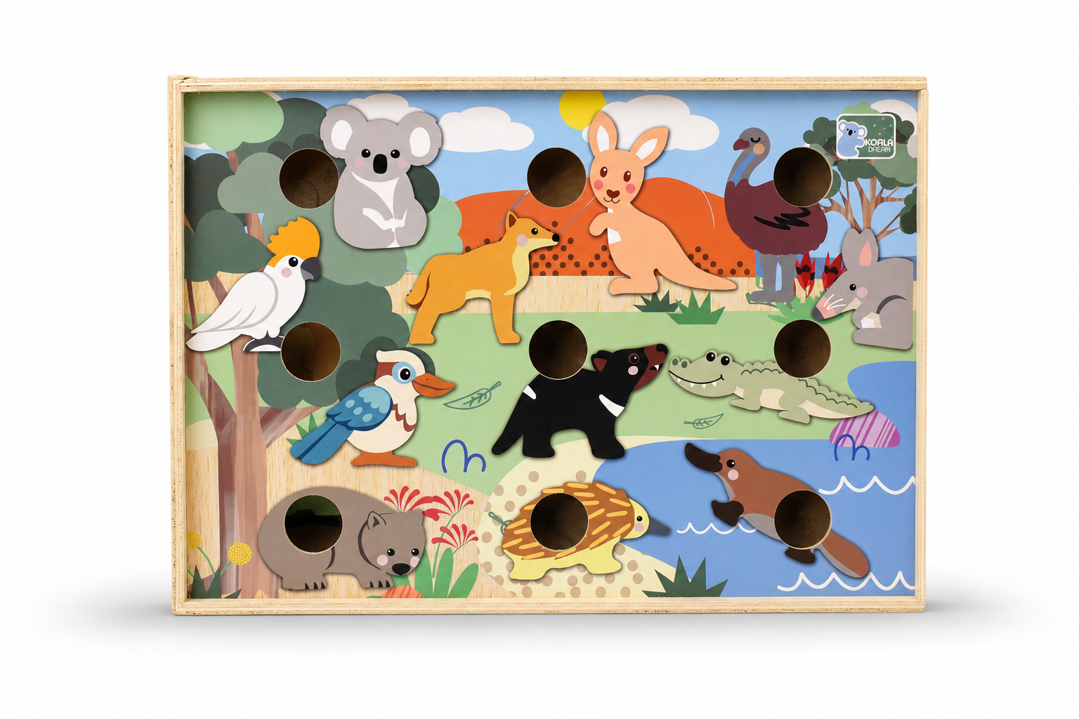 Australian Animal Hotel Wooden Playset 6x1.5x4cm