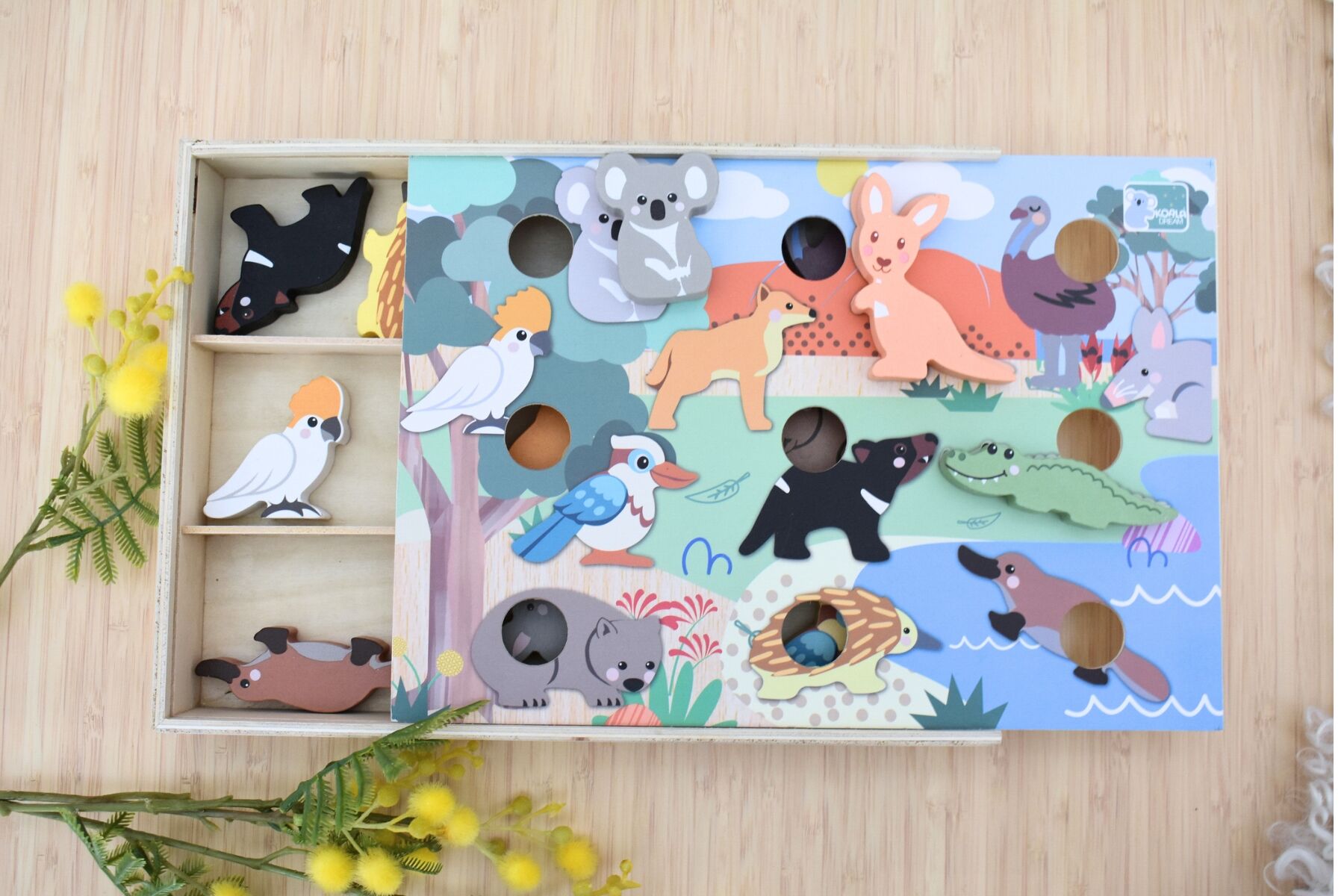 Australian Animal Hotel Wooden Playset 6x1.5x4cm