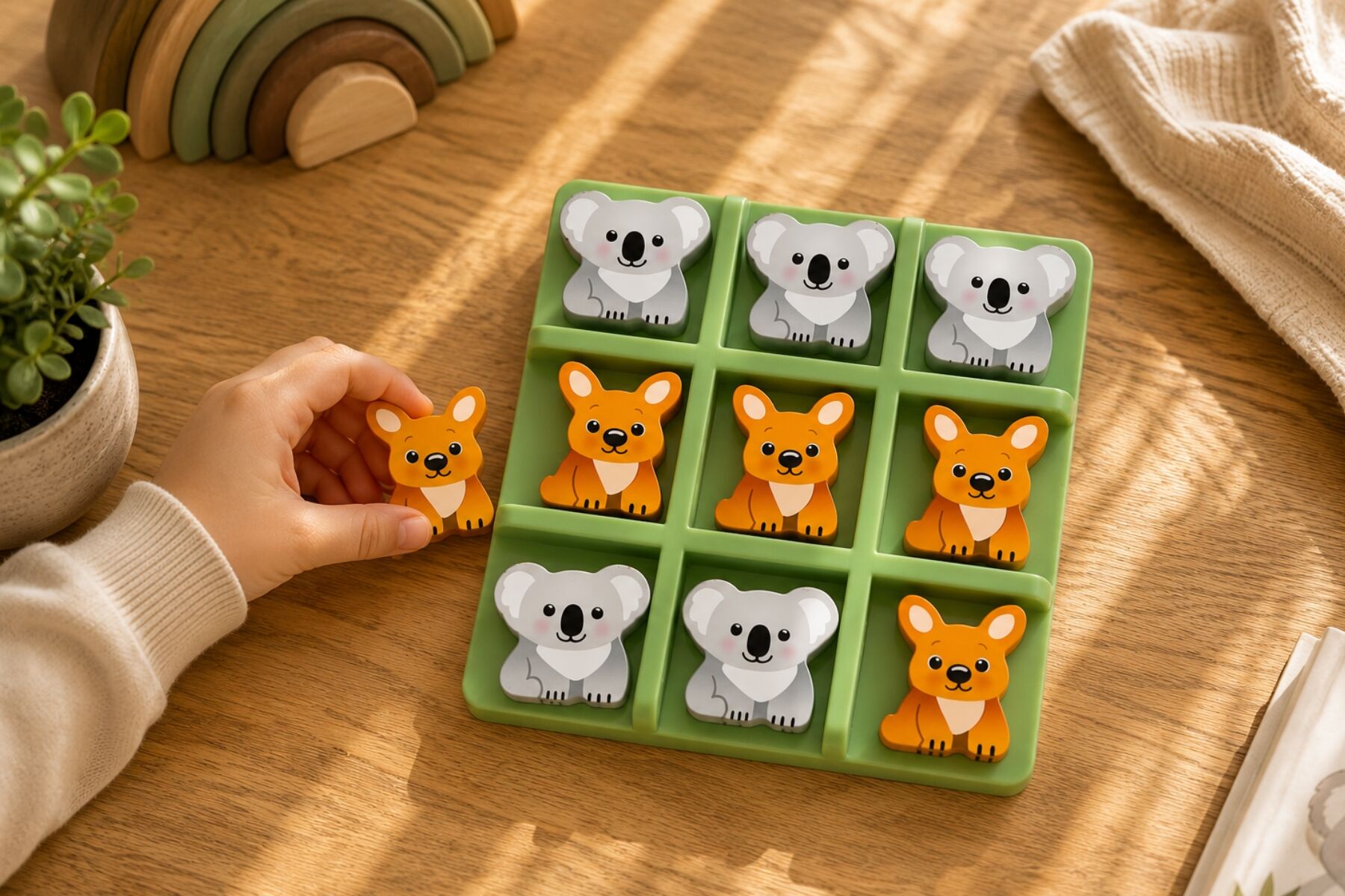 Tic Tac Toe Game Australian Theme 14x14cm