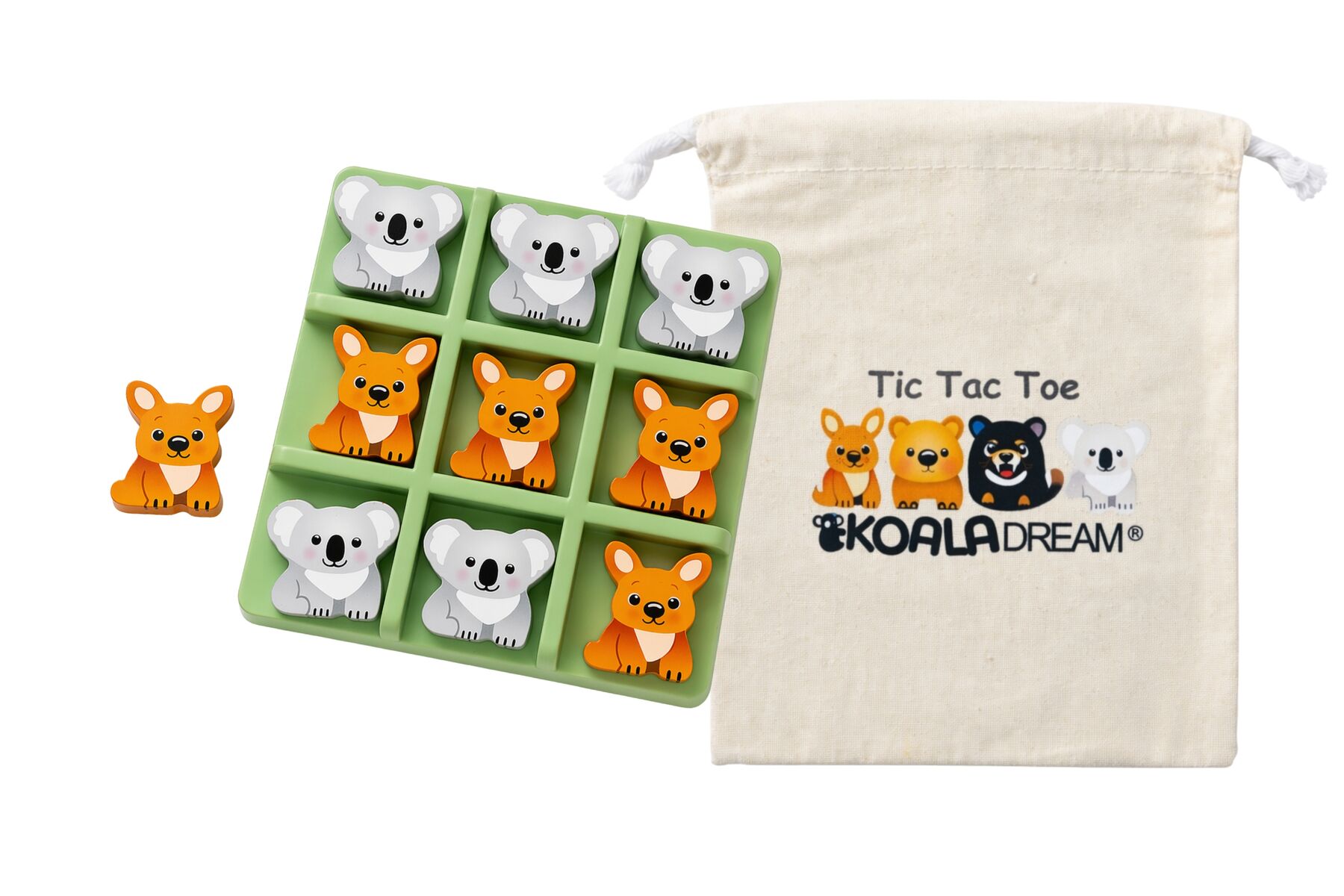 Tic Tac Toe Game Australian Theme 14x14cm