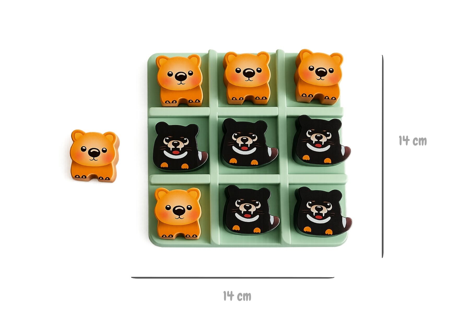 Tic Tac Toe Wombat Set Green 14x14cm