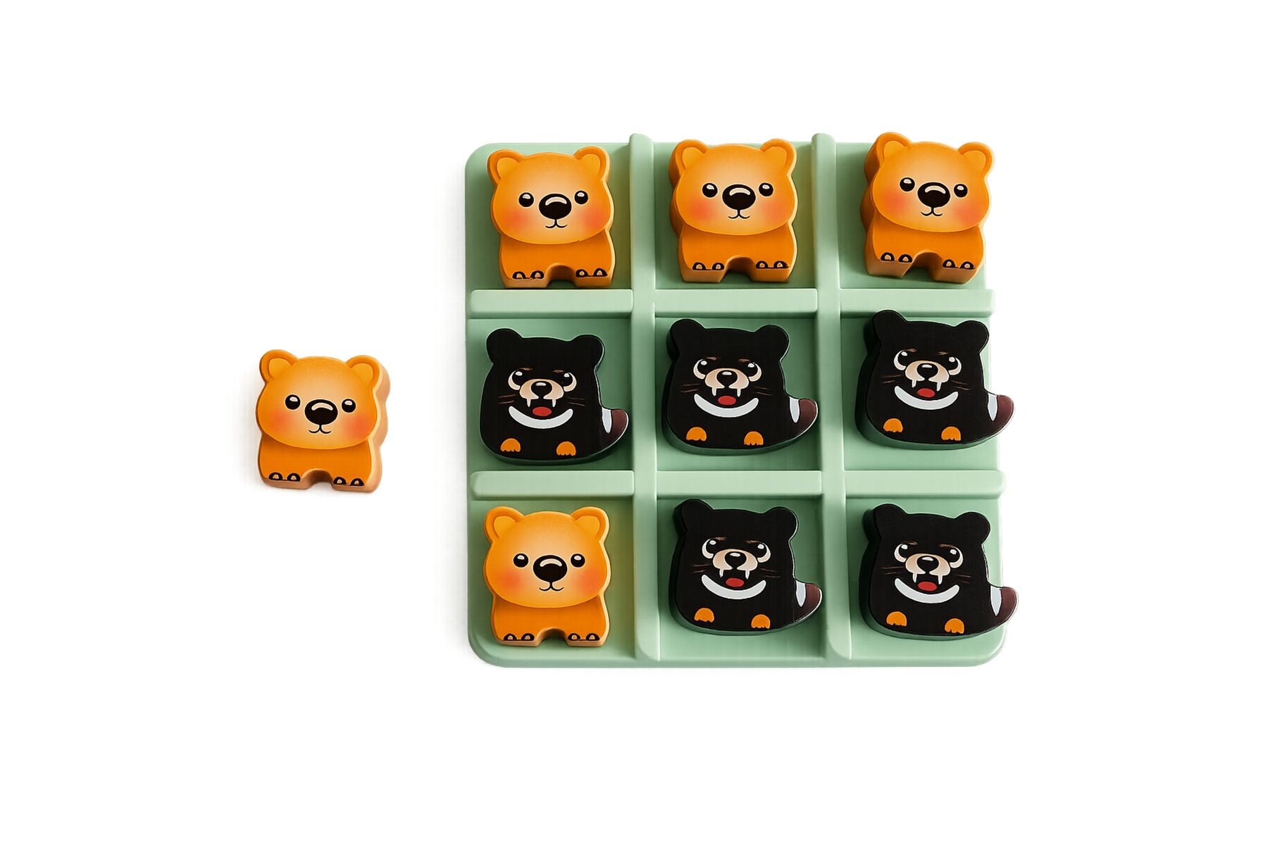 Tic Tac Toe Wombat Set Green 14x14cm