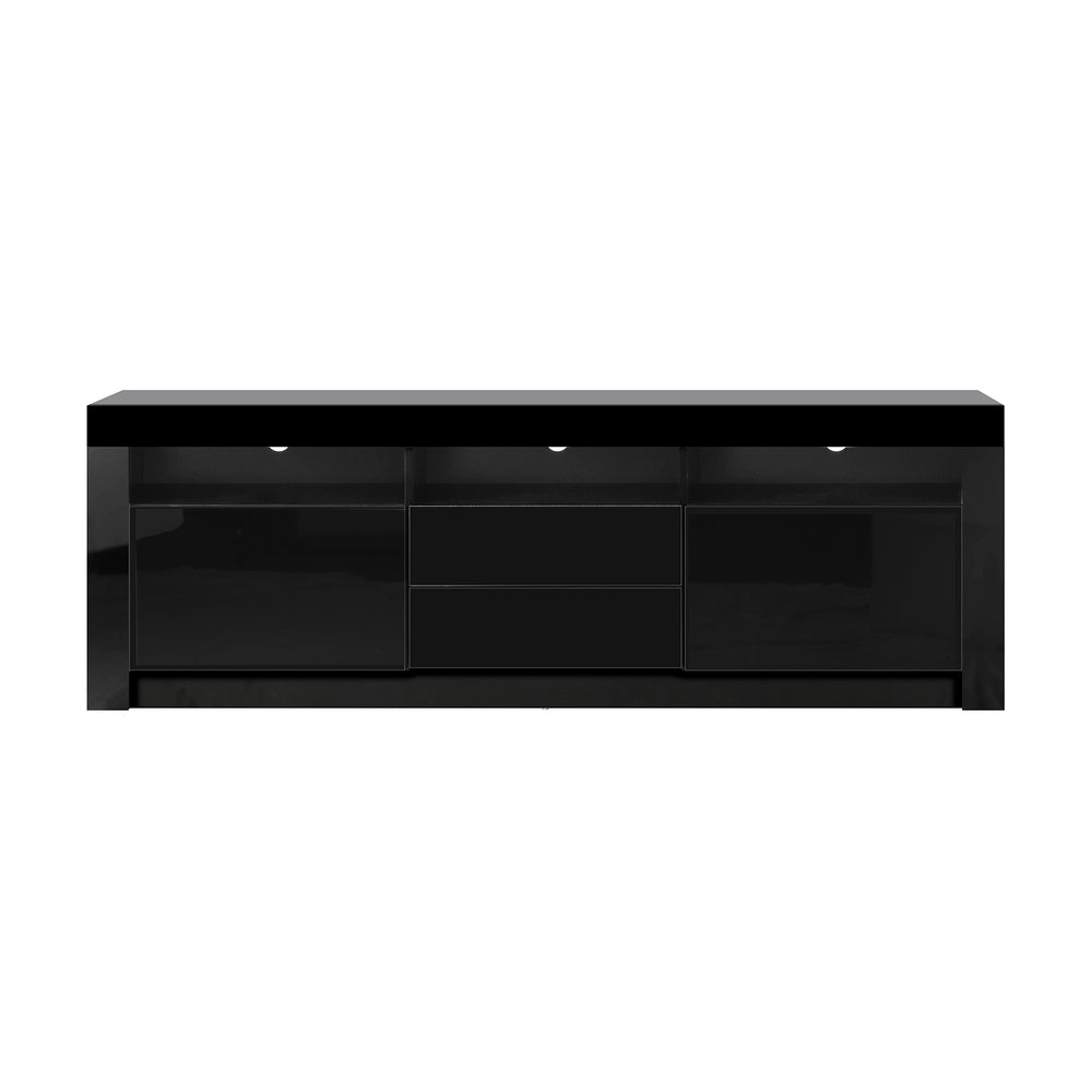 180cm TV Unit Cabinet Gloss Black RGB LED | Simpledeals