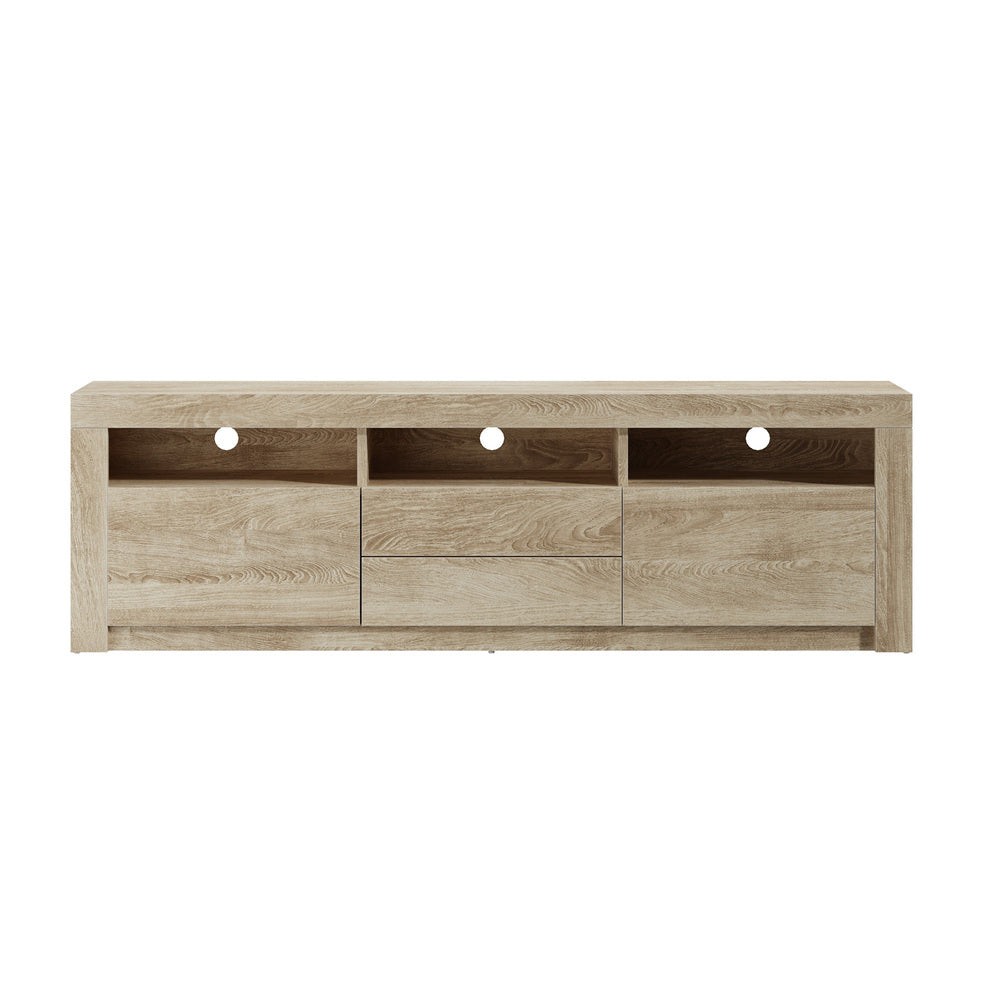 TV Cabinet Entertainment Unit Stand RGB LED Oak 180cm