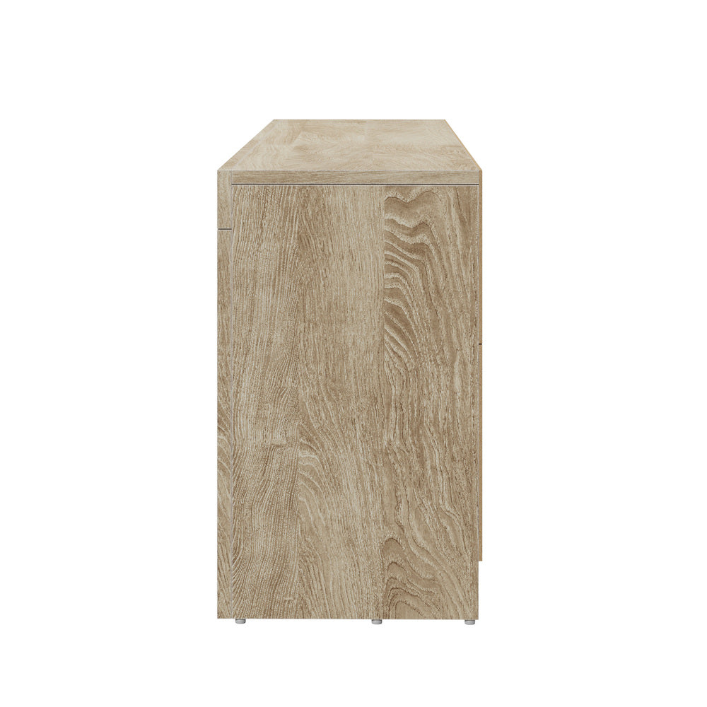TV Cabinet Entertainment Unit Stand RGB LED Oak 180cm