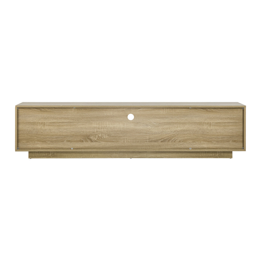 TV Cabinet Entertainment Unit Storage Shelf Natural Wood 180cm Living Room