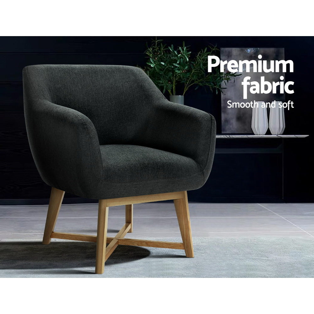 Armchair Tub Chair Charcoal Aston
