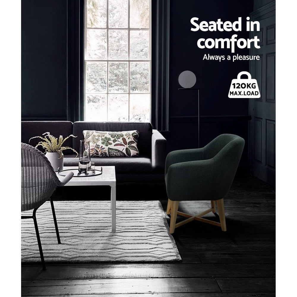 Armchair Tub Chair Charcoal Aston