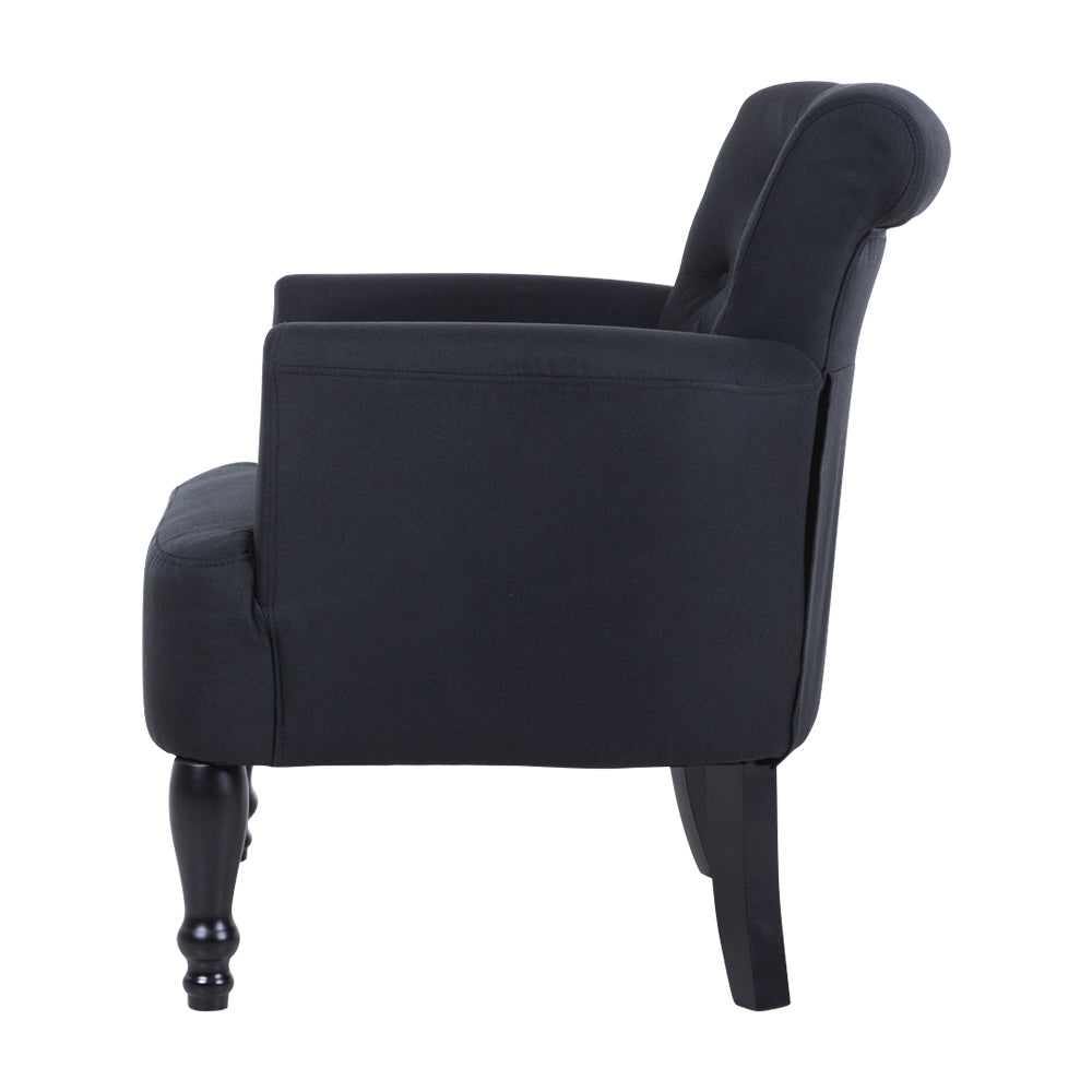 Lothair Wingback Armchair Charcoal Upholstered Lounge Chair