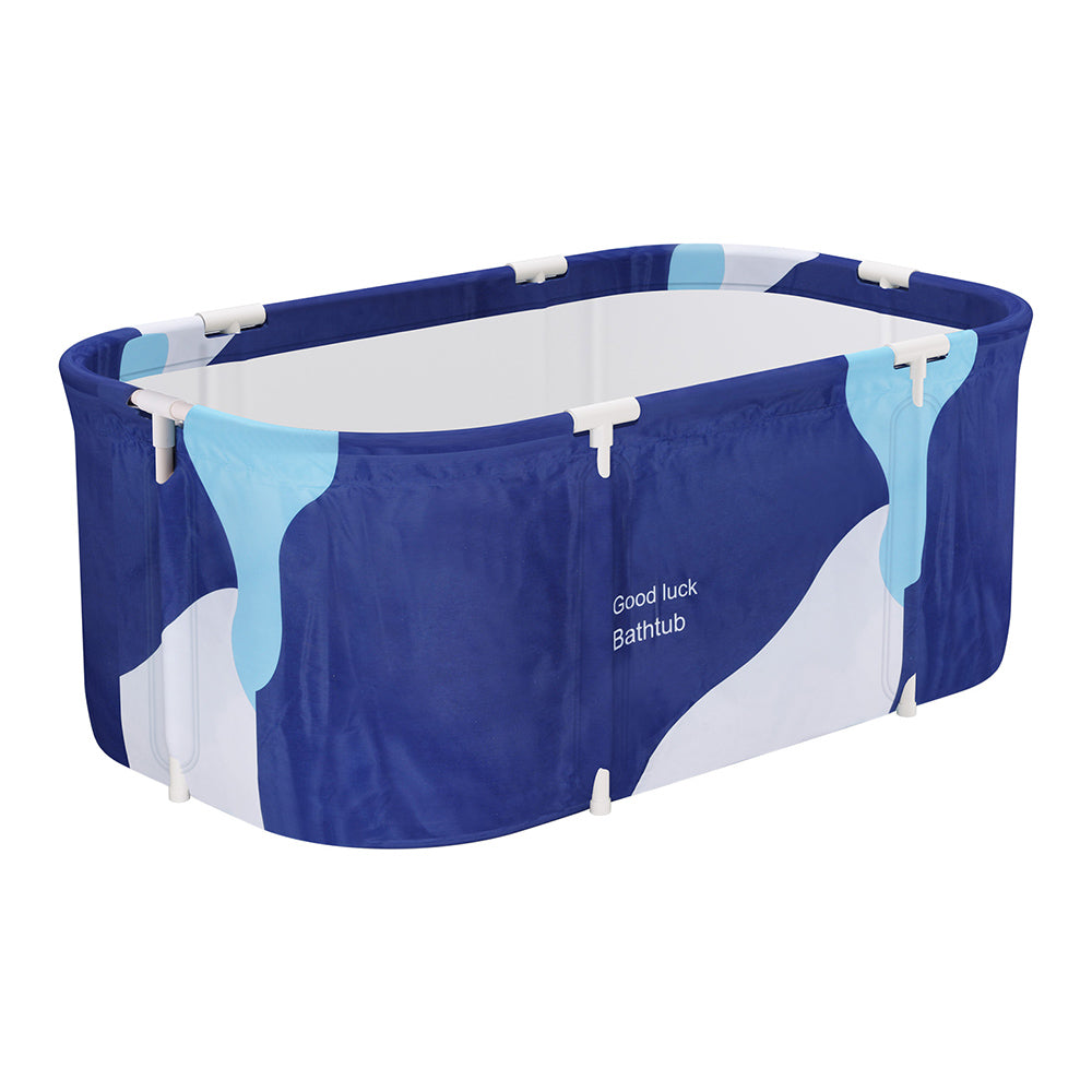Navy colour - Foldable Bathtub PVC Spa Bucket Inflatable Cushion Navy Blue