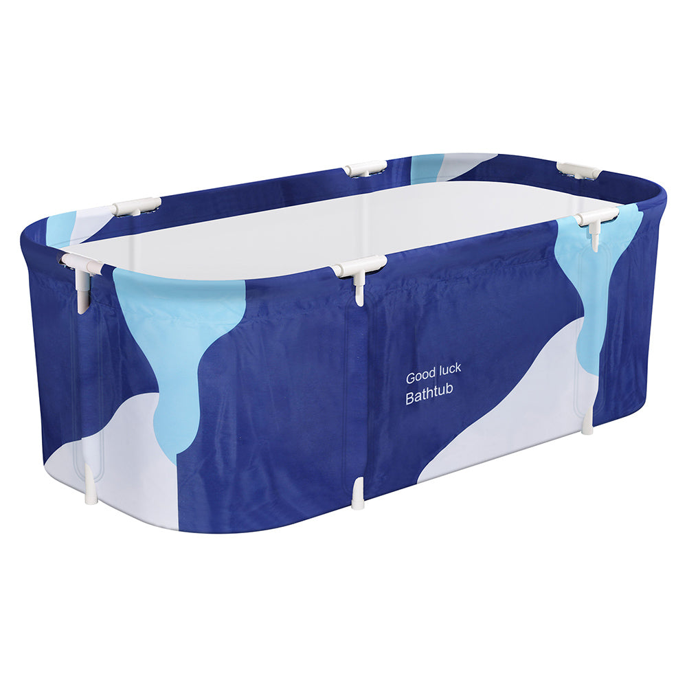 Foldable Bathtub PVC Spa Bucket Inflatable Cushion Navy Blue with Navy colour