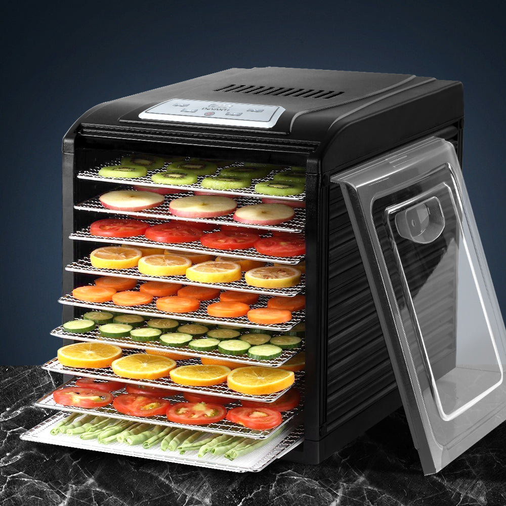 9 Trays Food Dehydrator Stainless Steel Tray - Devanti Commercial Beef Jerky