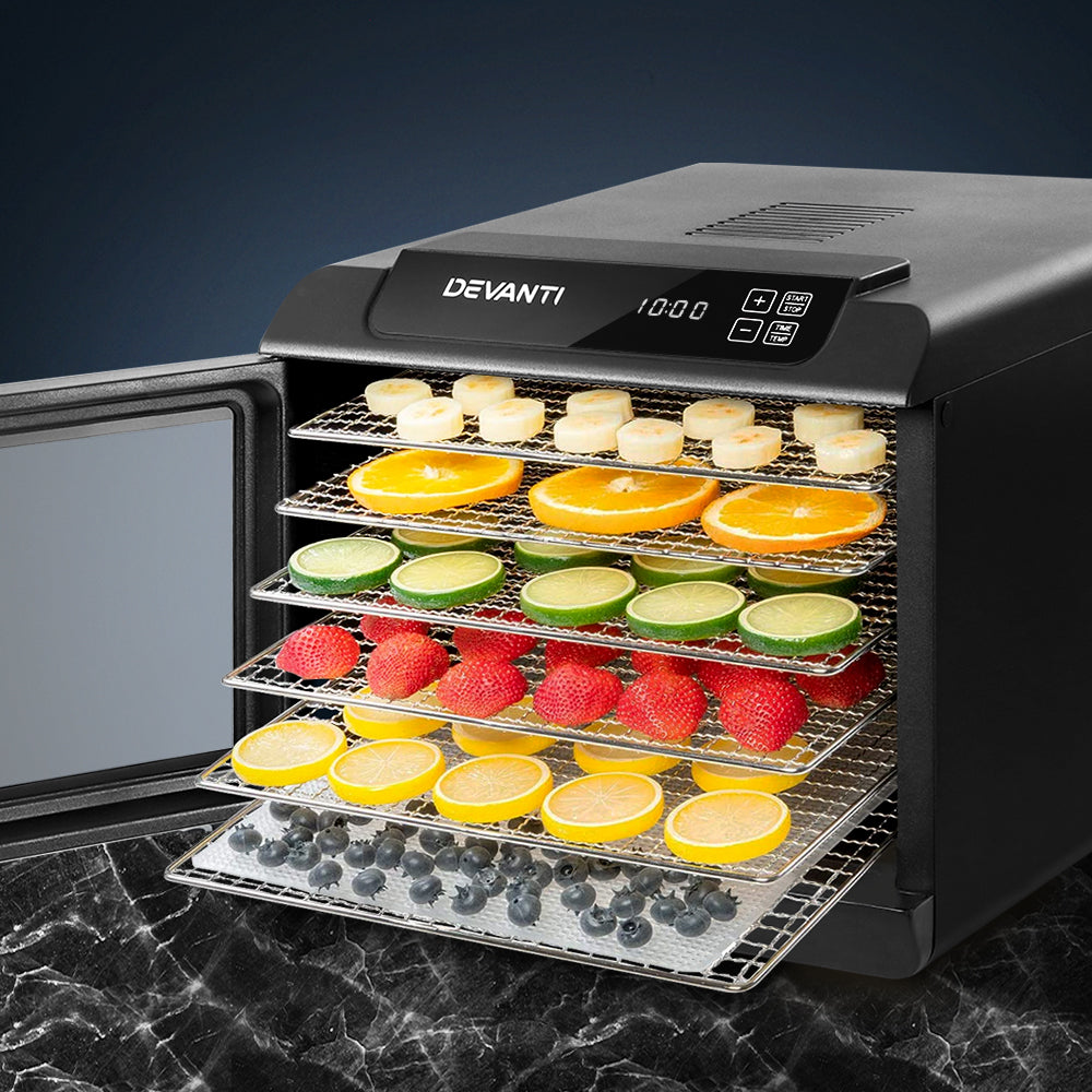 6 Tray Food Dehydrator Stainless Steel Fruit Dryer Jerky Maker Digital Control