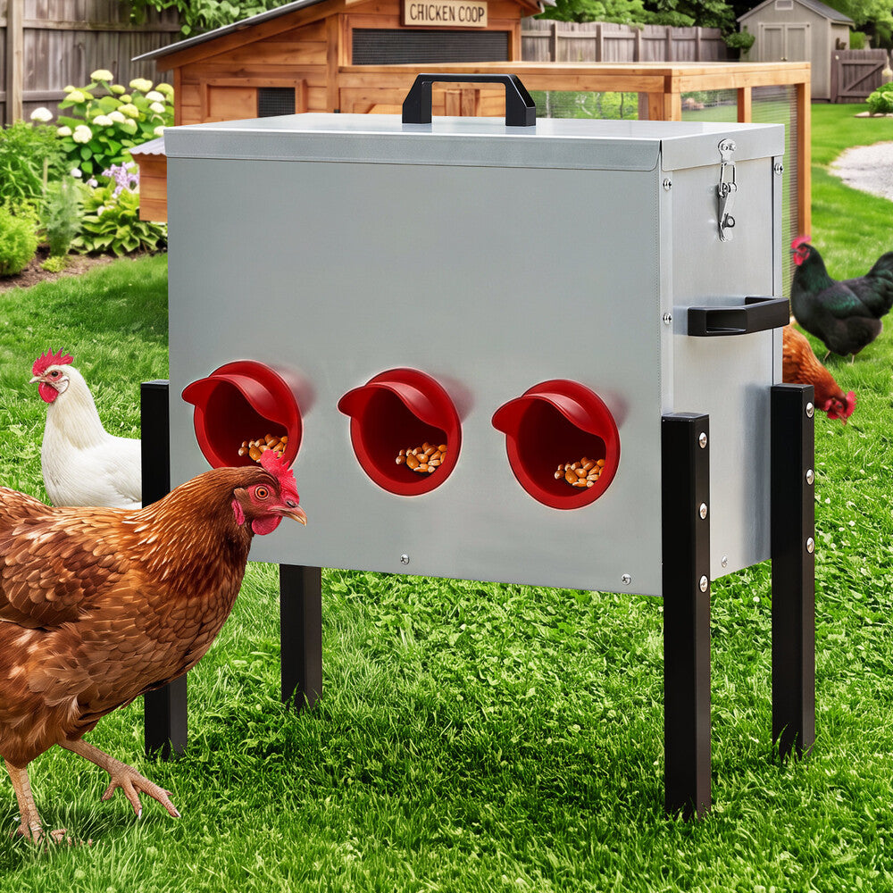 Chicken Feeder Galvanised Steel 46x20x46cm