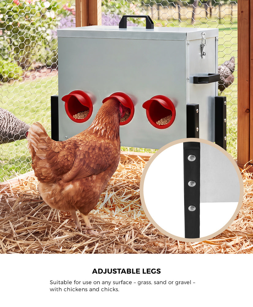 Chicken Feeder Galvanised Steel 46x20x46cm