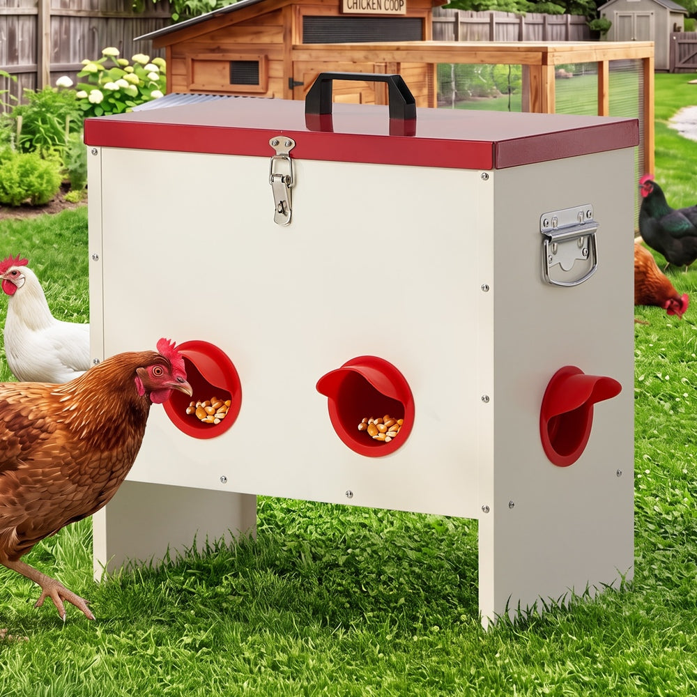 Chicken Feeder Galvanised Steel 43x25x42cm