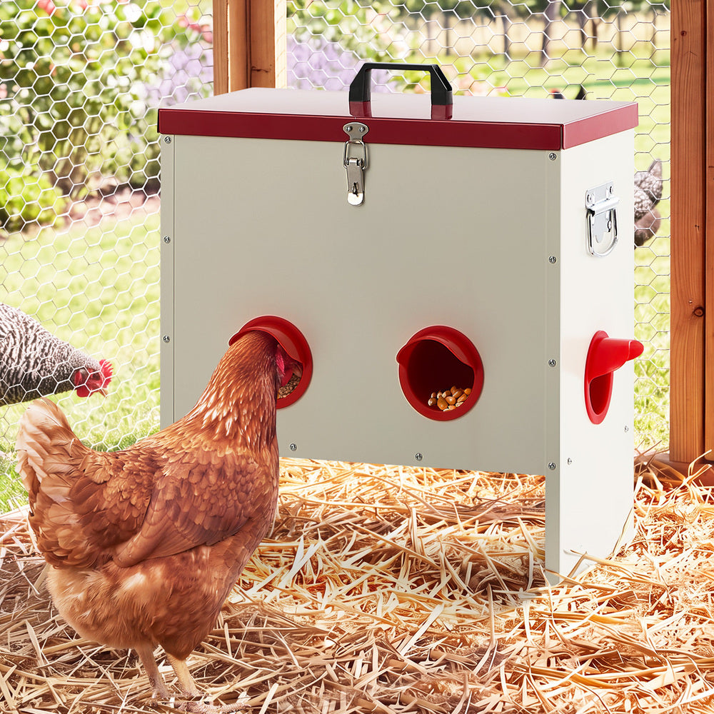 Chicken Feeder Galvanised Steel 43x25x42cm