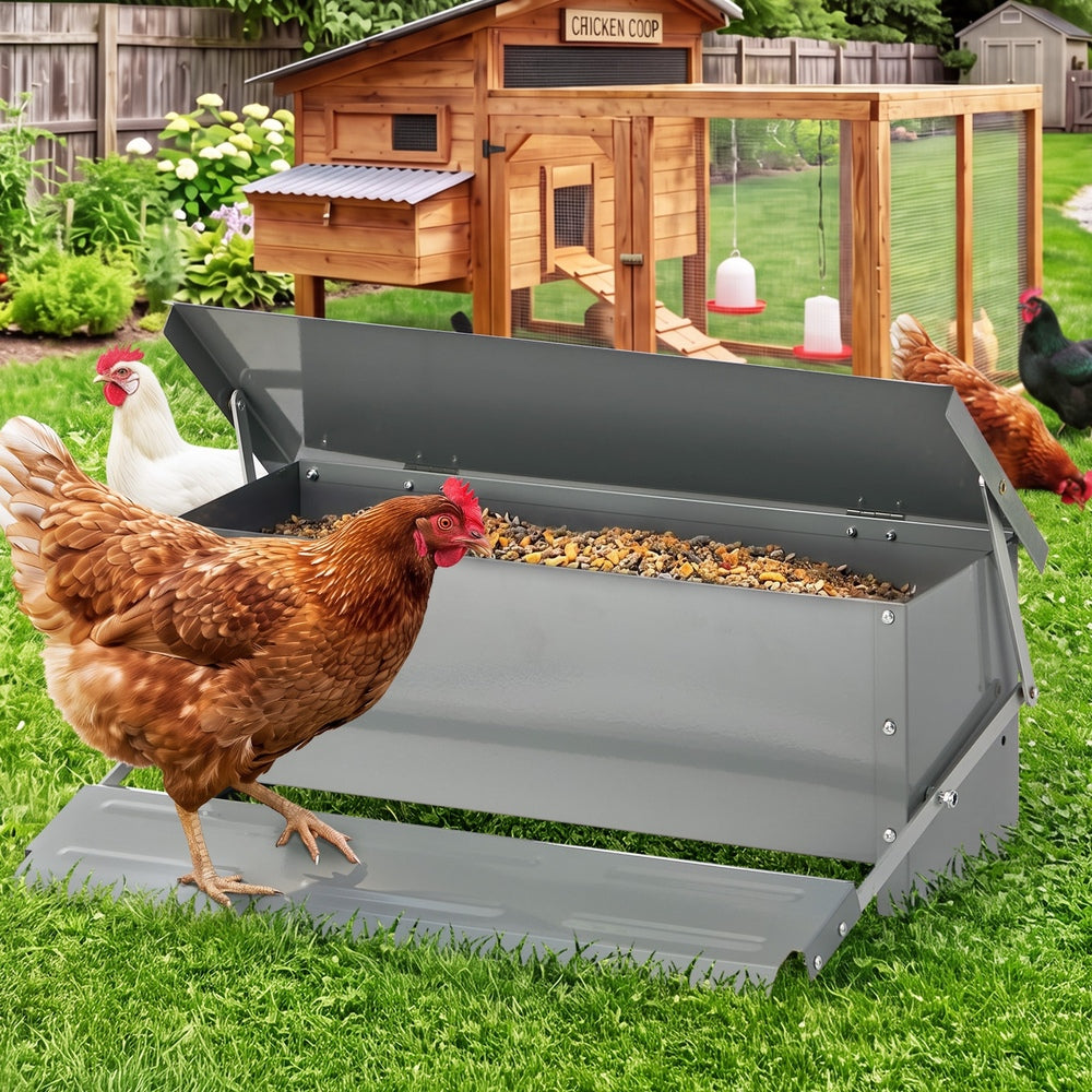 Chicken Feeder Automatic Galvanized 51x38x19cm