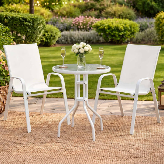 Outdoor Bistro Set 3 Piece Patio Table Chairs - Outdoor Dining Sets