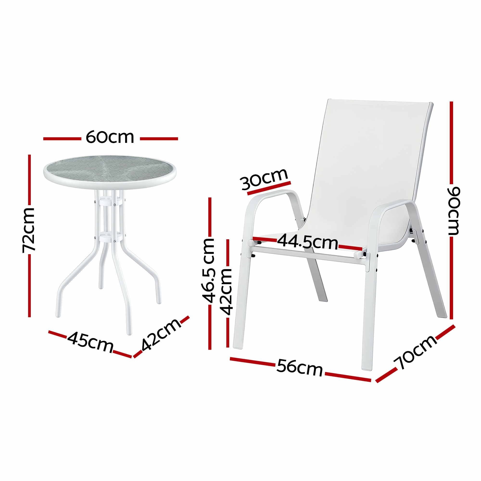 Outdoor Bistro Set 3 Piece Patio Table Chairs | Simpledeals