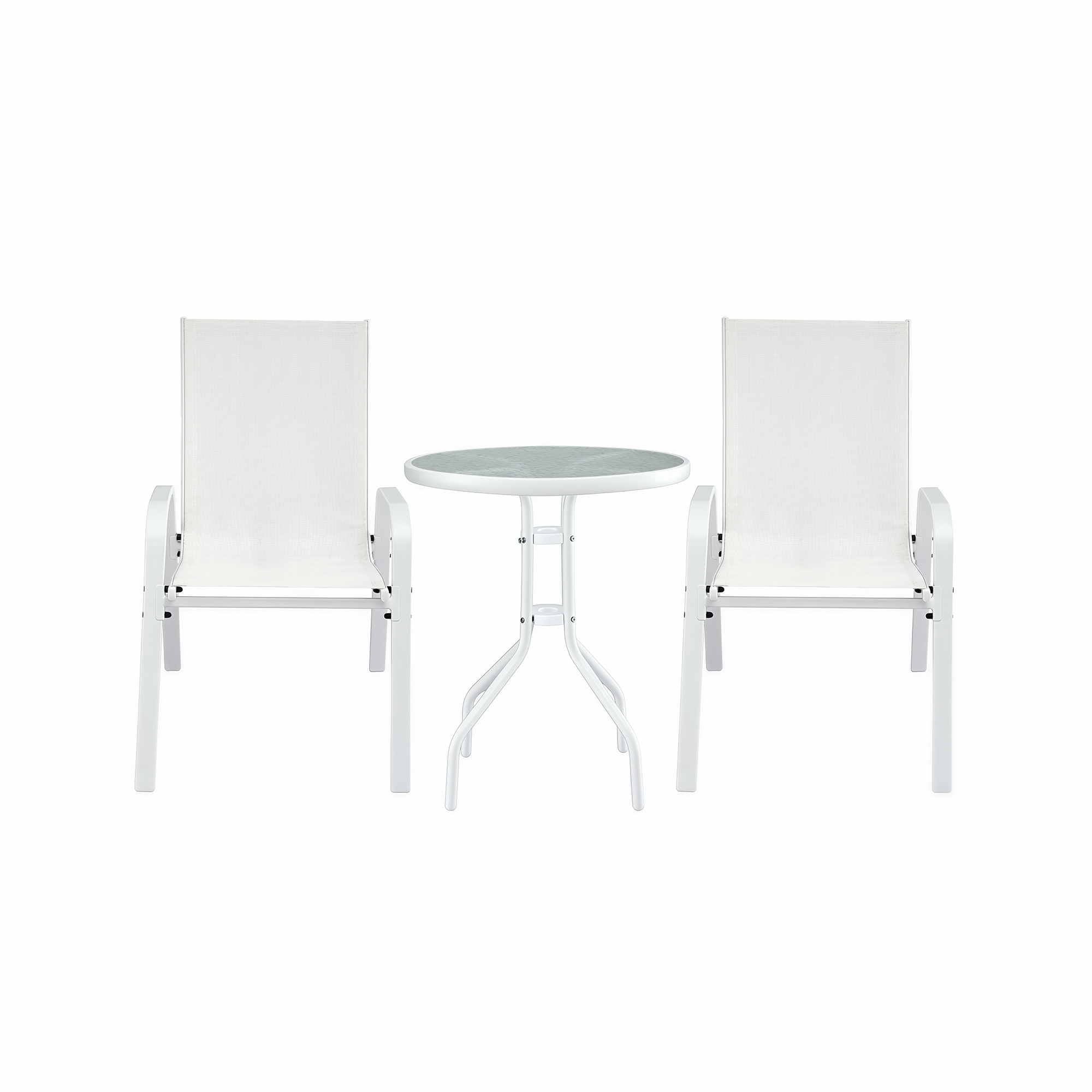 Outdoor Bistro Set 3 Piece Patio Table Chairs | Simpledeals