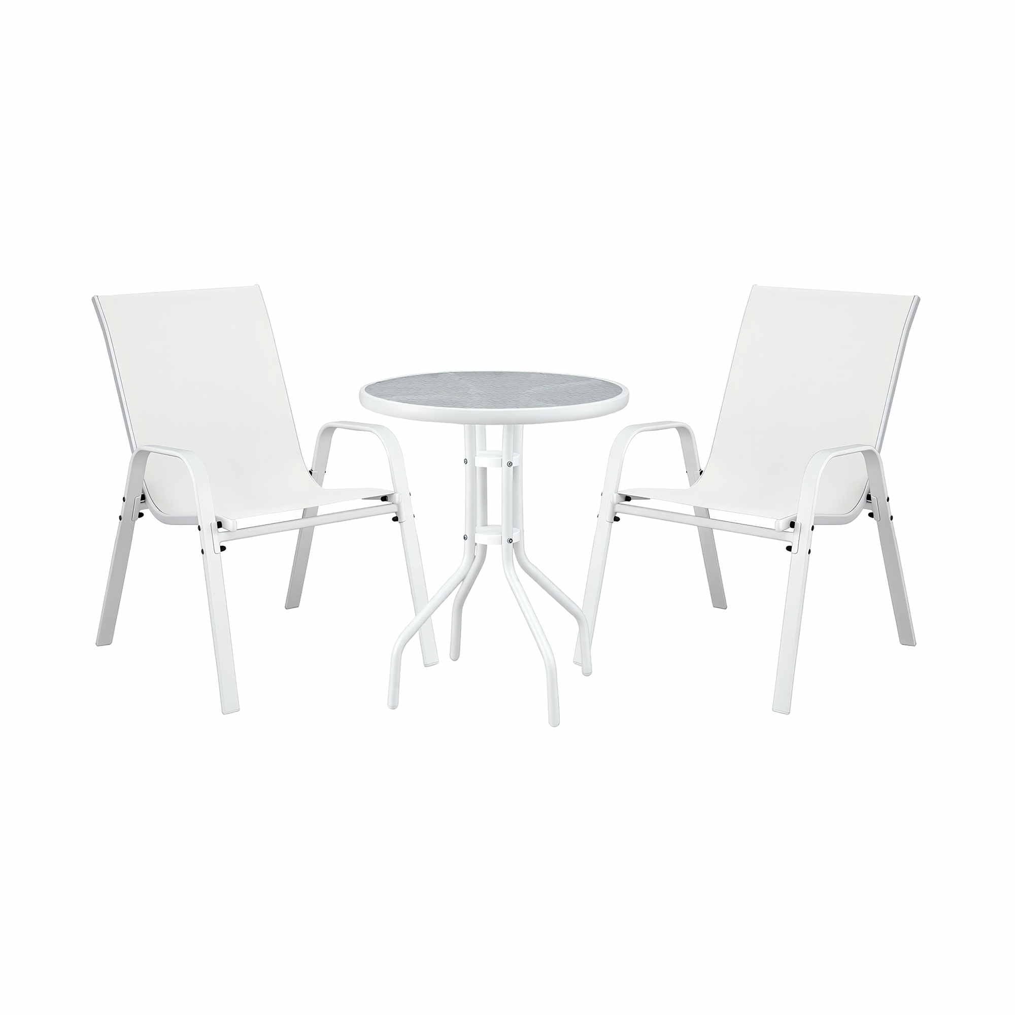 Outdoor Bistro Set 3 Piece Patio Table Chairs | Simpledeals