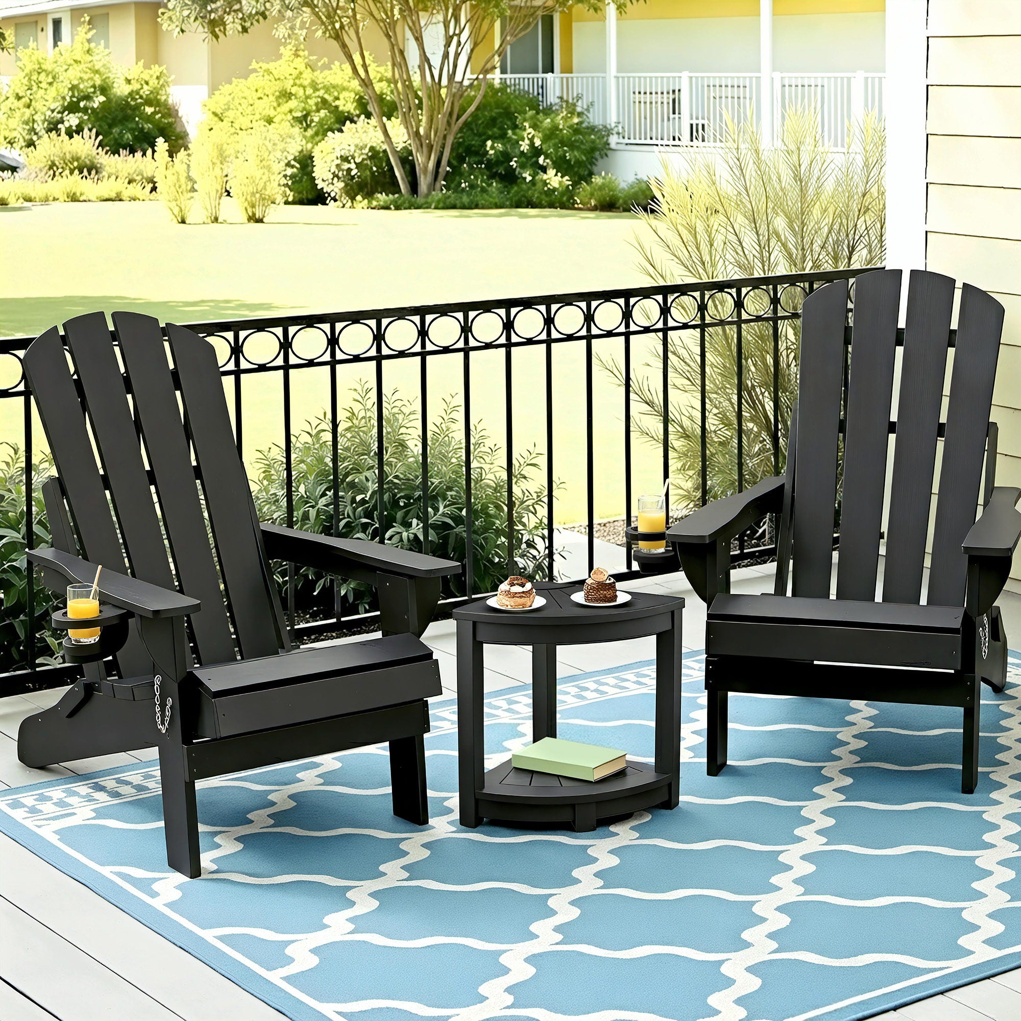 Adirondack Outdoor Chair Table Set HDPE Folding | Simpledeals