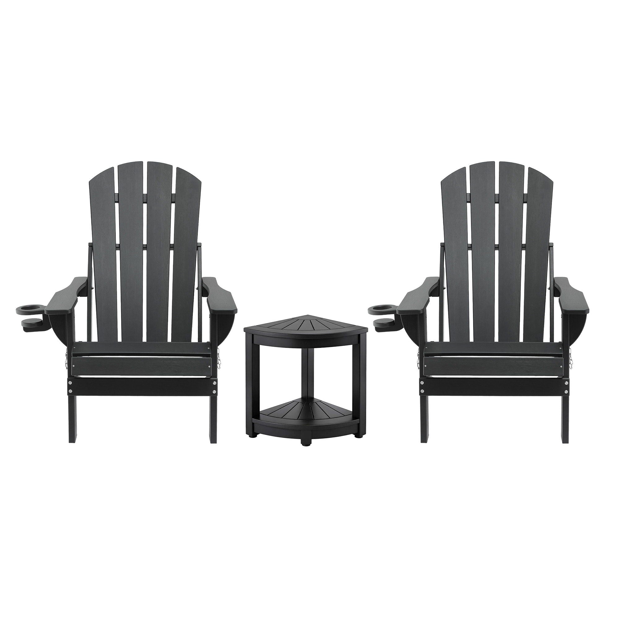 Adirondack Outdoor Chair Table Set HDPE Folding | Simpledeals