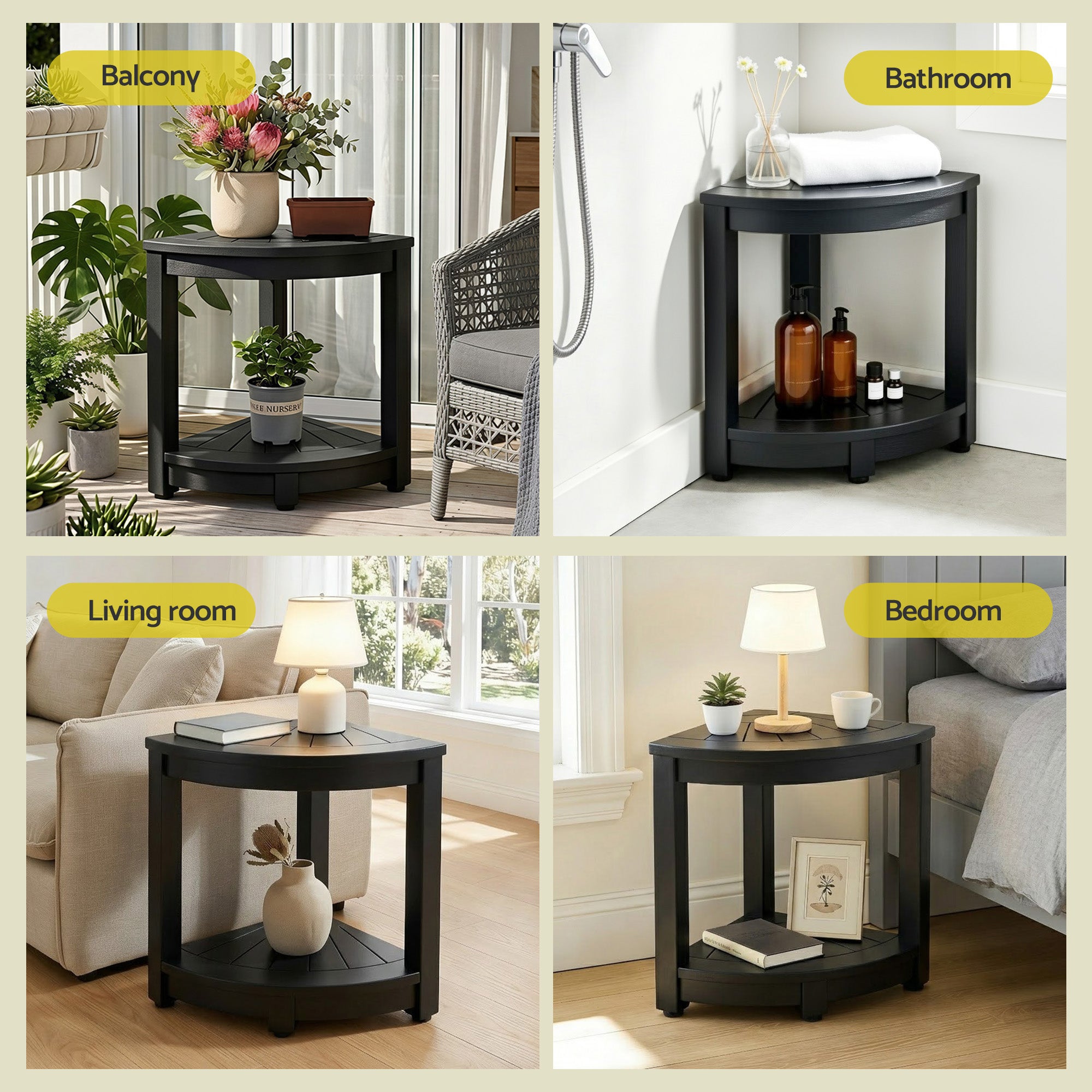 HDPE Outdoor Side Table Corner Shower Stool | Simpledeals