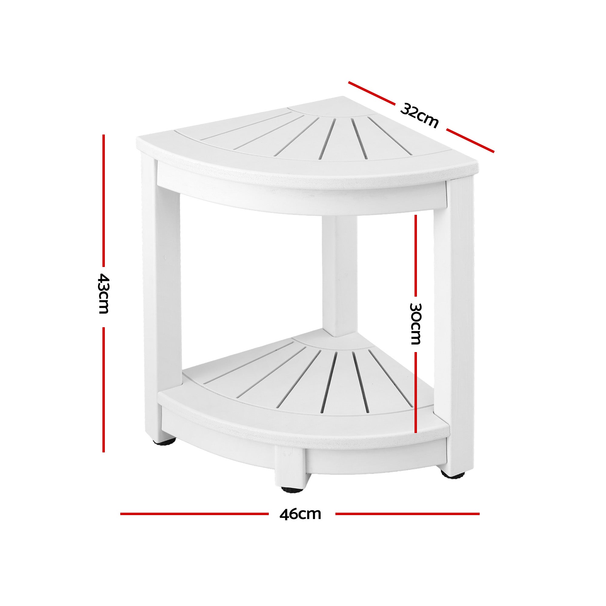 HDPE Shower Stool Corner Bench Outdoor Side Table | Simpledeals