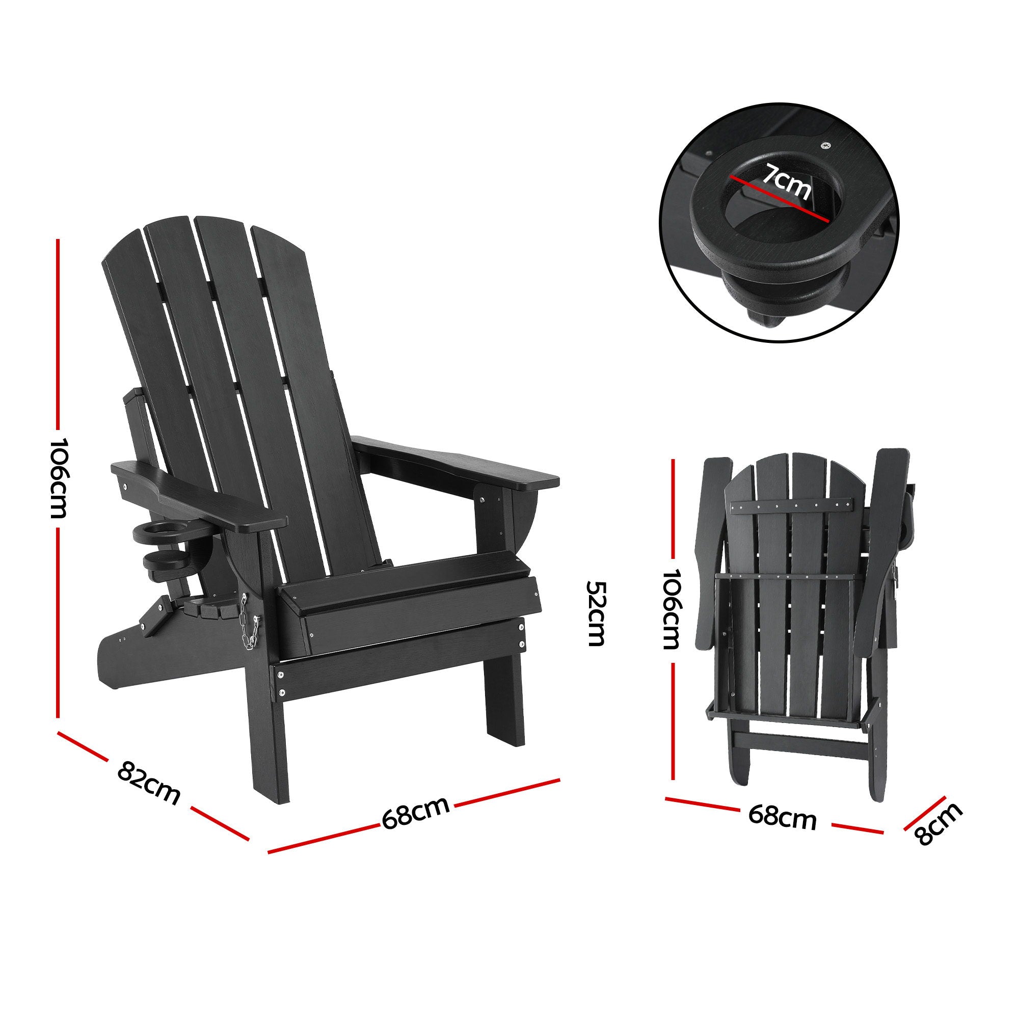 Gardeon Adirondack Outdoor Chair HDPE Folding | Simpledeals