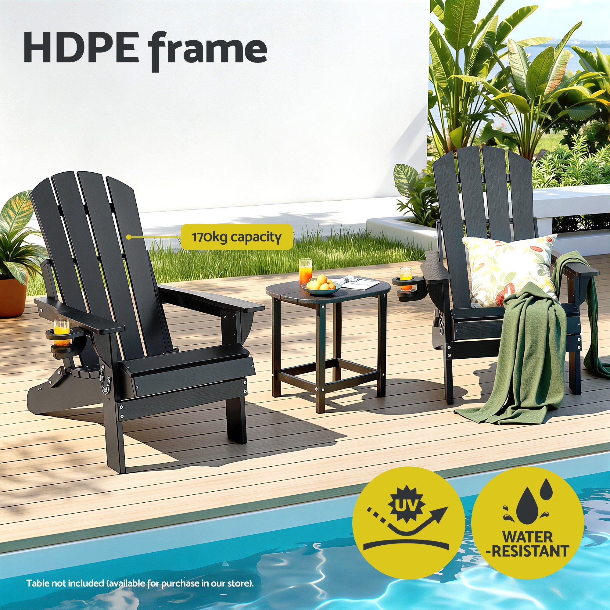 Gardeon Adirondack Outdoor Chair HDPE Folding | Simpledeals