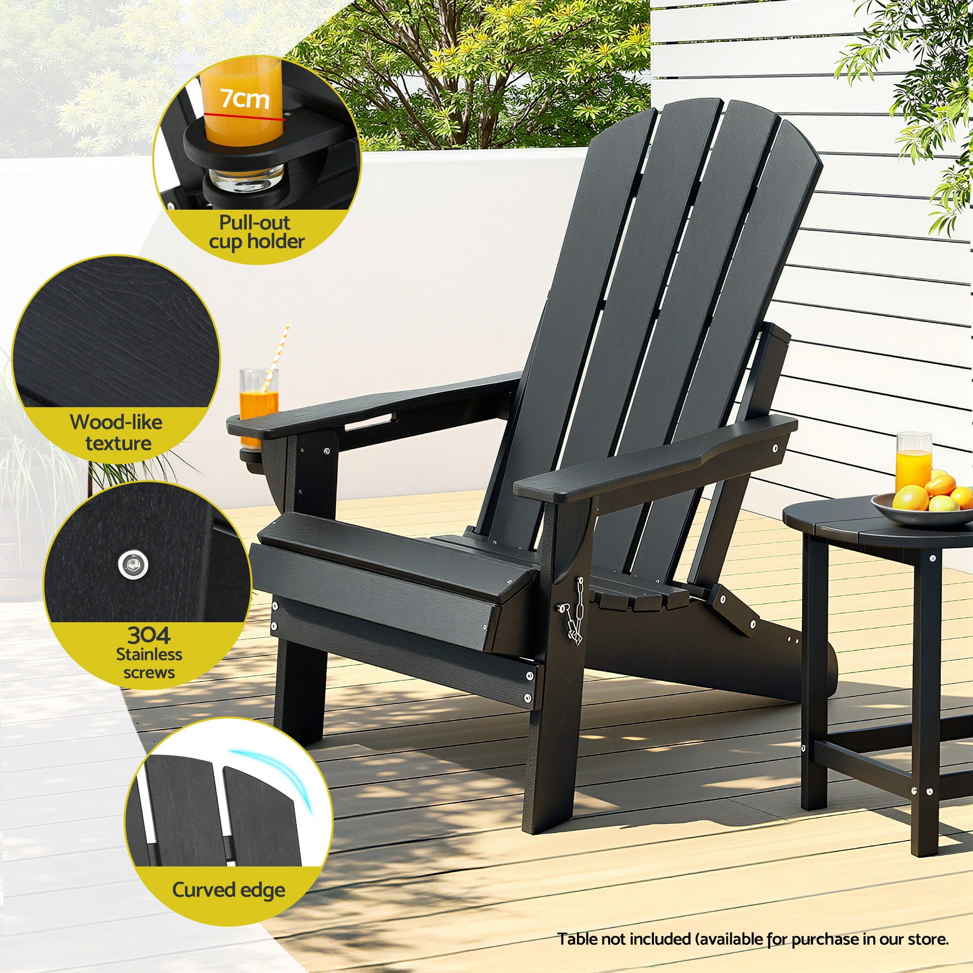 Gardeon Adirondack Outdoor Chair HDPE Folding | Simpledeals