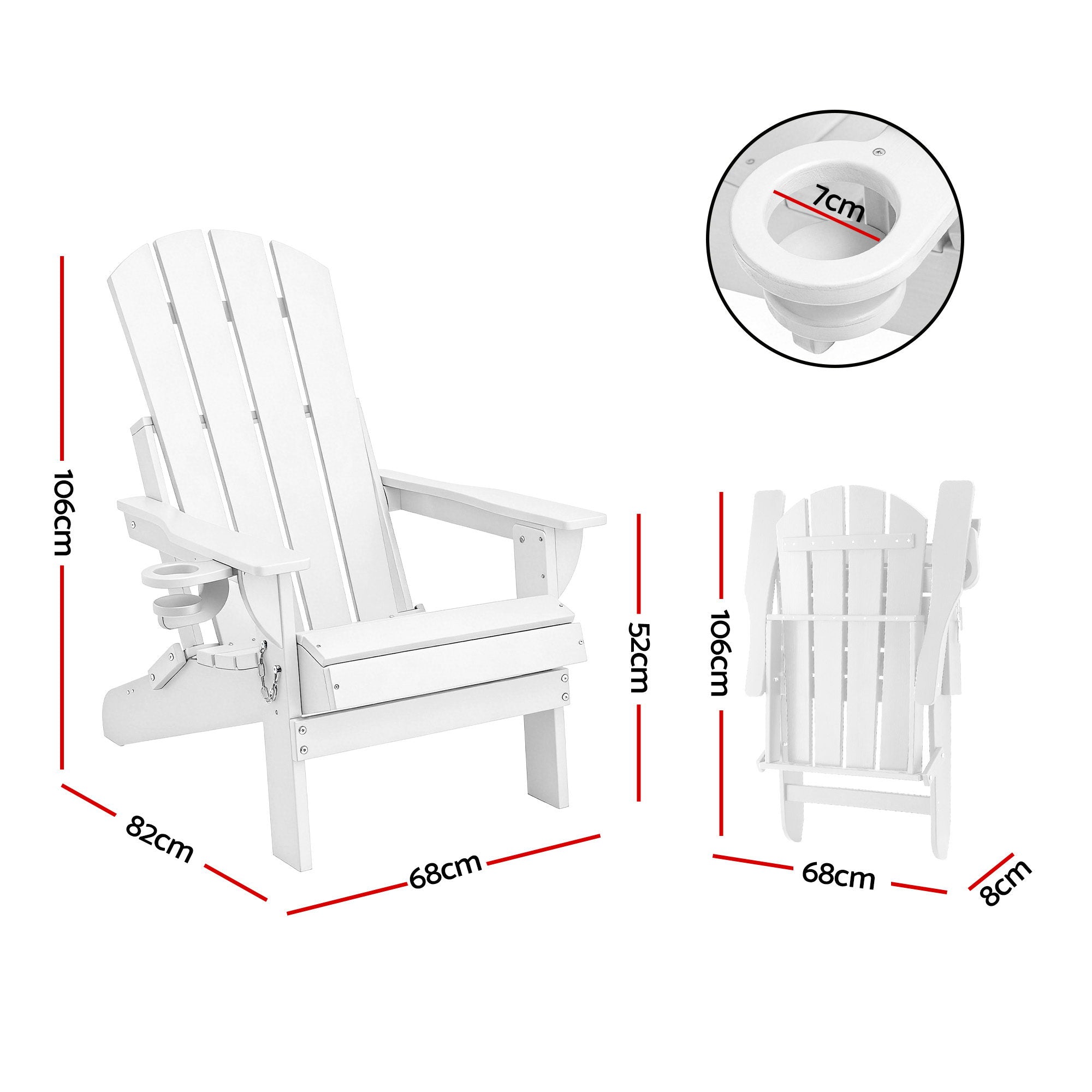 Gardeon Adirondack Outdoor Chair HDPE Folding | Simpledeals