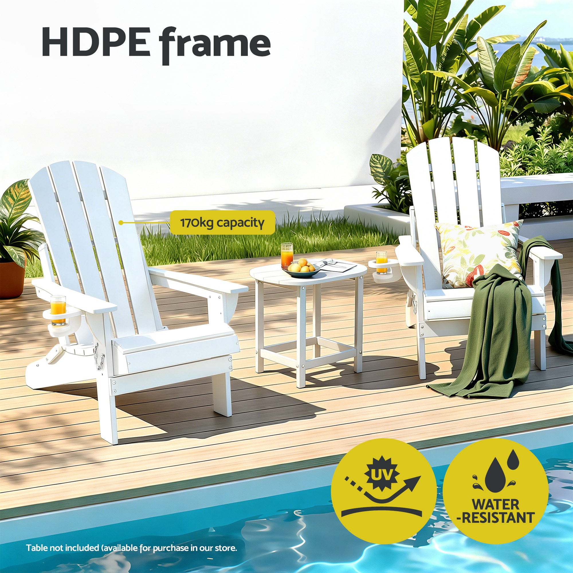 Gardeon Adirondack Outdoor Chair HDPE Folding | Simpledeals
