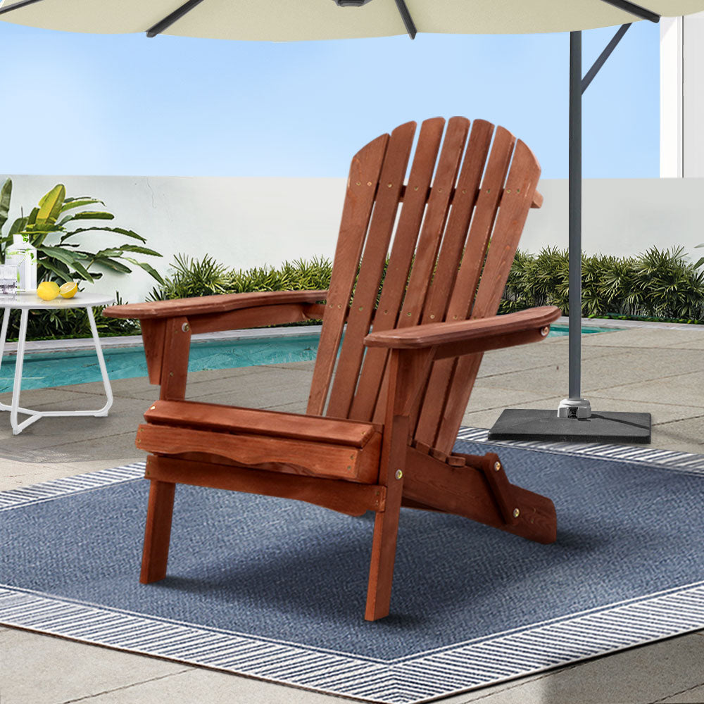 Outdoor Furniture Beach Chair Wooden Adirondack Patio Lounge Garden