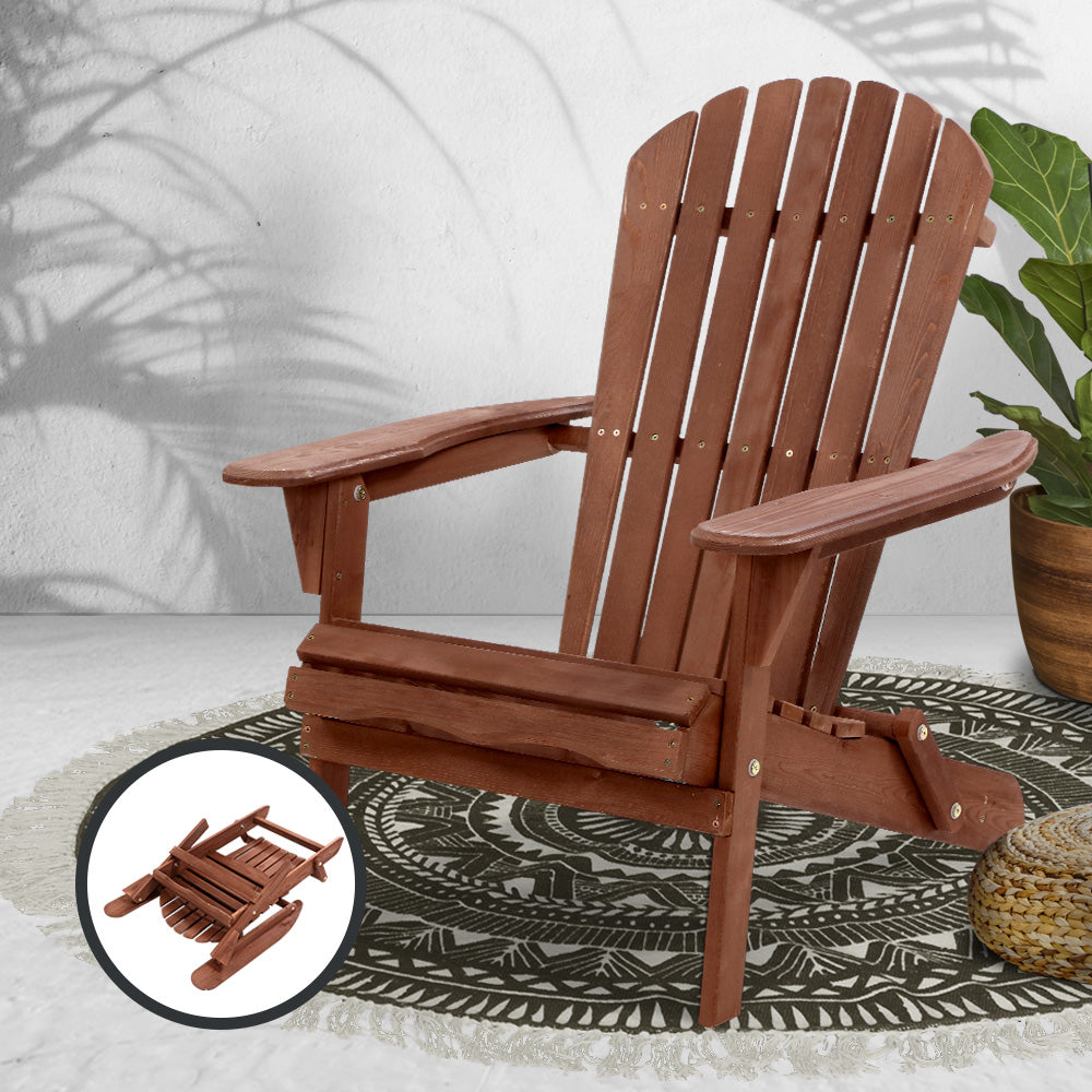 Outdoor Furniture Beach Chair Wooden Adirondack Patio Lounge Garden