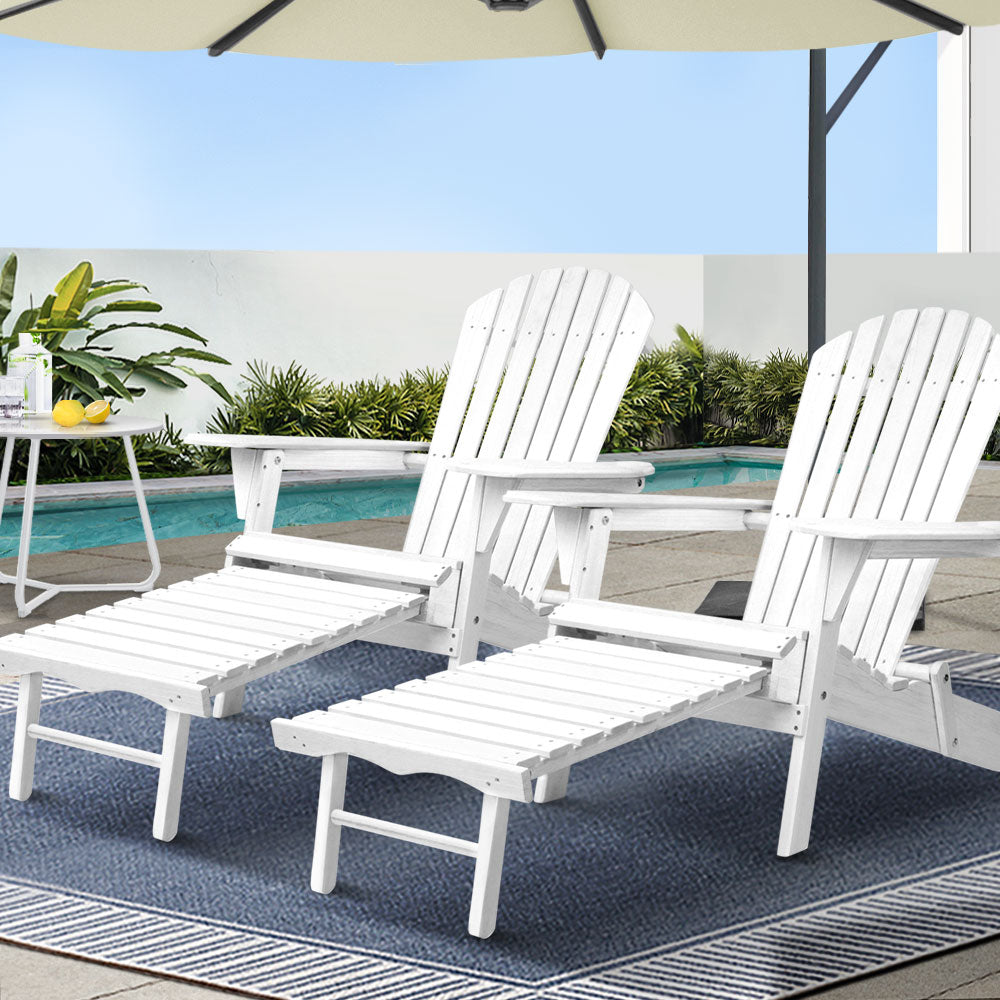 Outdoor Chairs Furniture Beach Chair Lounge Wooden Adirondack Garden Patio - Outdoor Sofas & Lounge Sets