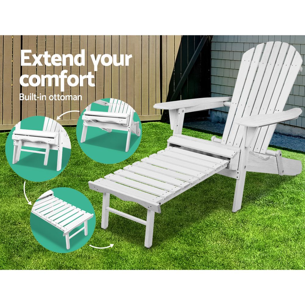 Outdoor Chairs Furniture Beach Chair Lounge Wooden Adirondack Garden Patio | Outdoor Sofas & Lounge Sets