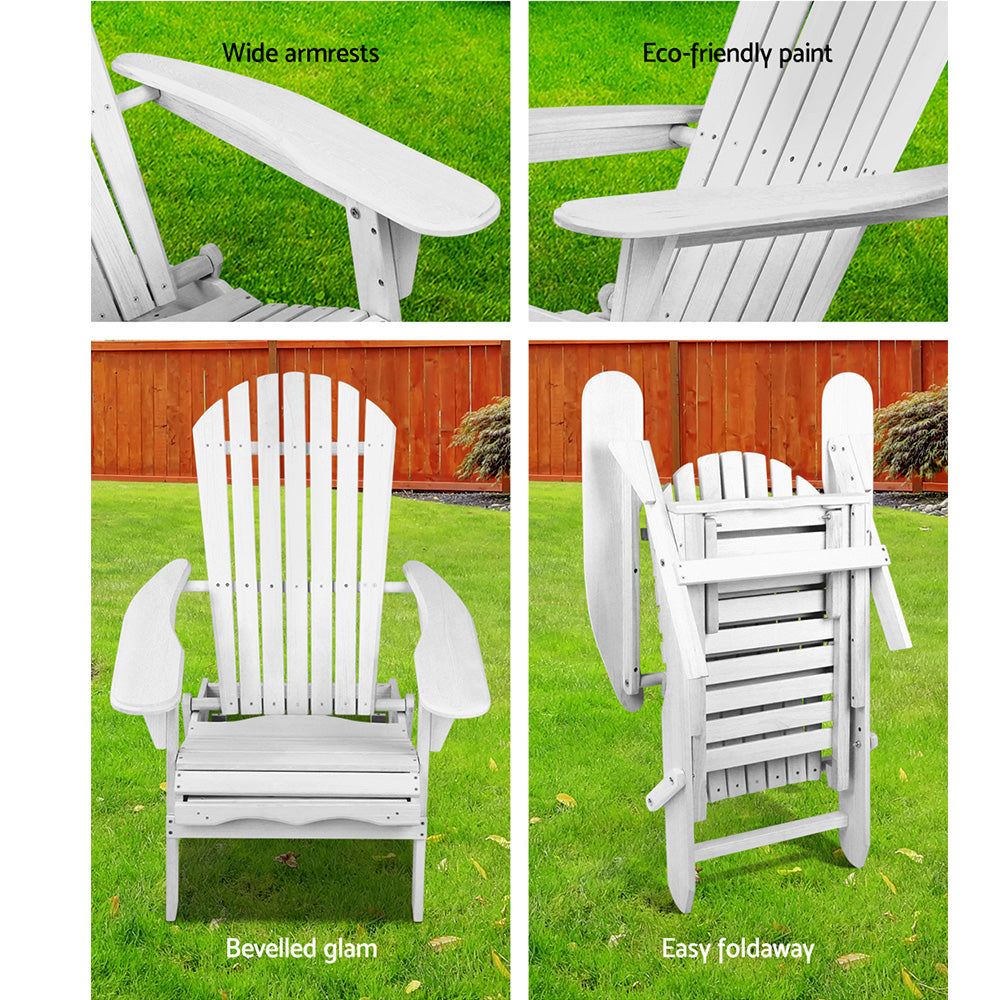 Outdoor Chairs Furniture Beach Chair Lounge Wooden Adirondack Garden Patio | Wooden finish