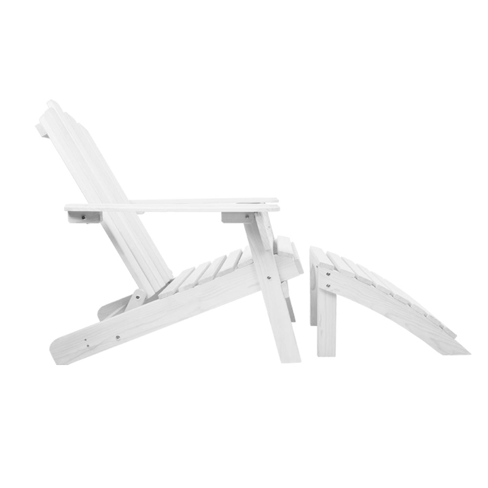 Gardeon Adirondack - Outdoor Sun Lounge Beach Chairs Table Setting Wooden Patio Chair