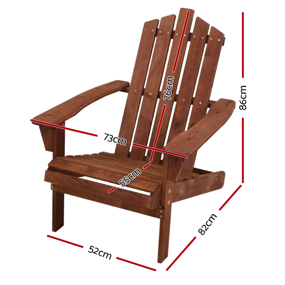 Outdoor Chairs - Outdoor Sun Lounge Beach Chairs Table Setting Wooden Adirondack Patio Brown Chair
