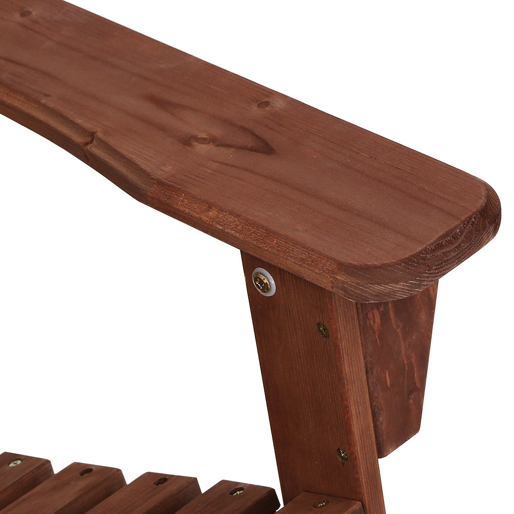 Outdoor Sun Lounge Beach Chairs Table Setting Wooden Adirondack Patio Chair Brwon | Outdoor Sofas & Lounge Sets