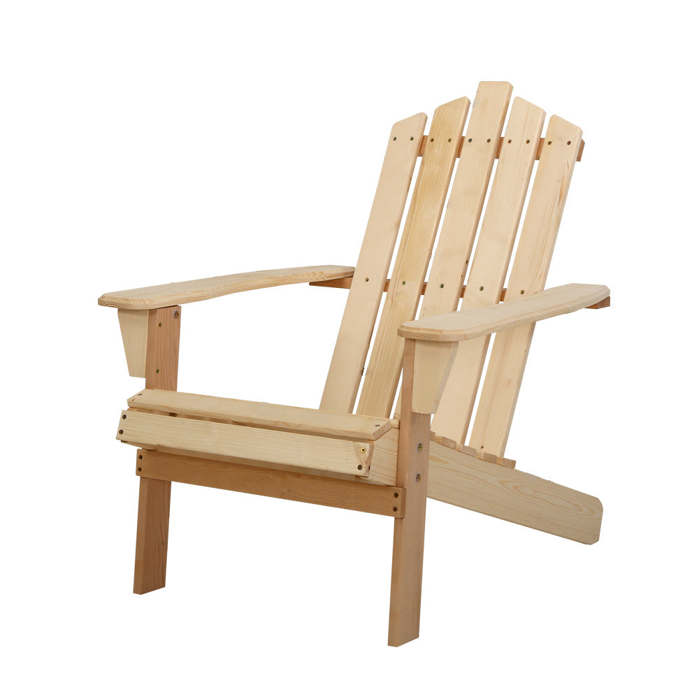 Outdoor Chairs - Outdoor Sun Lounge Beach Chairs Table Setting Wooden Adirondack Patio Chair Light Wood Tone