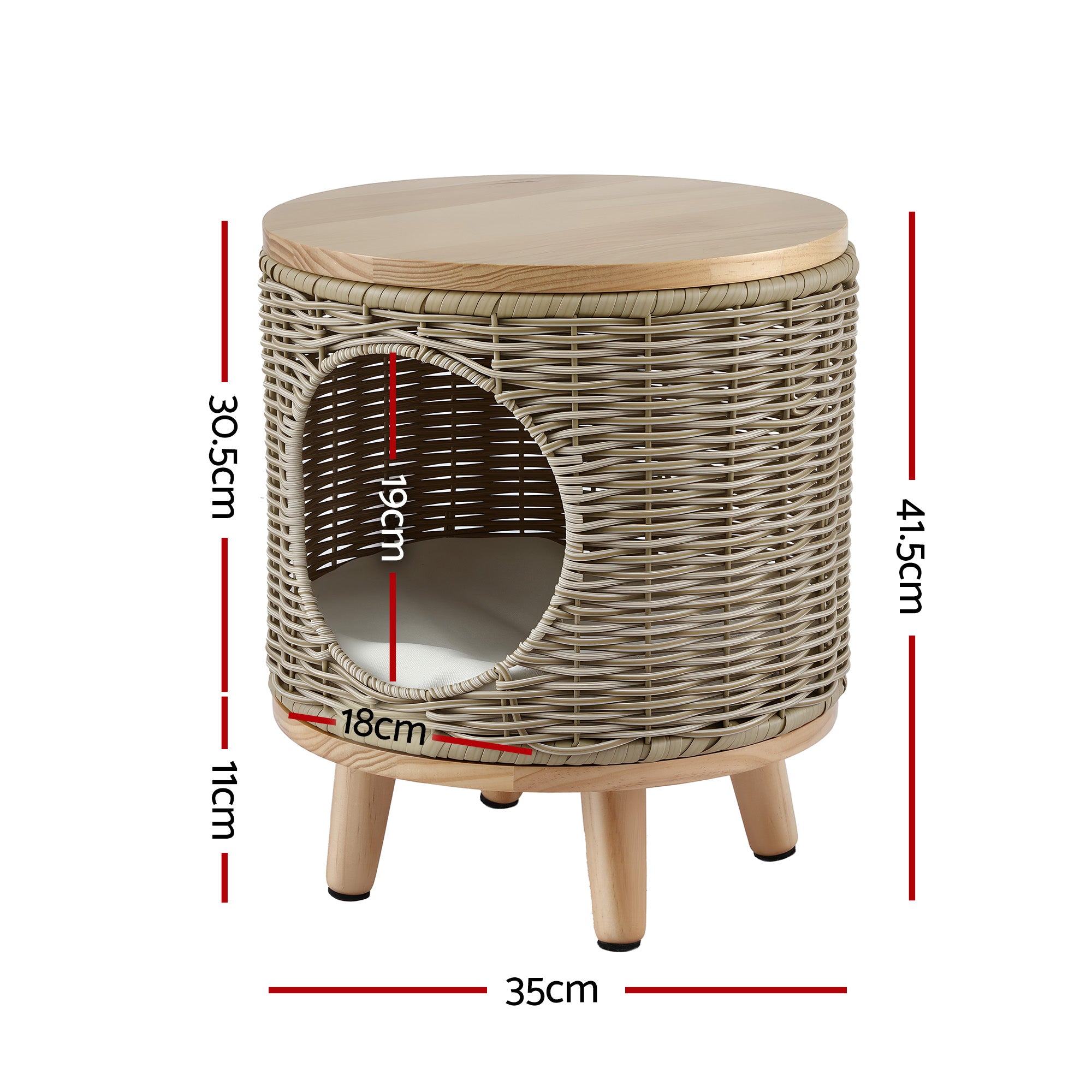 Wicker Pet Bed Side Table Outdoor Rattan | Simpledeals