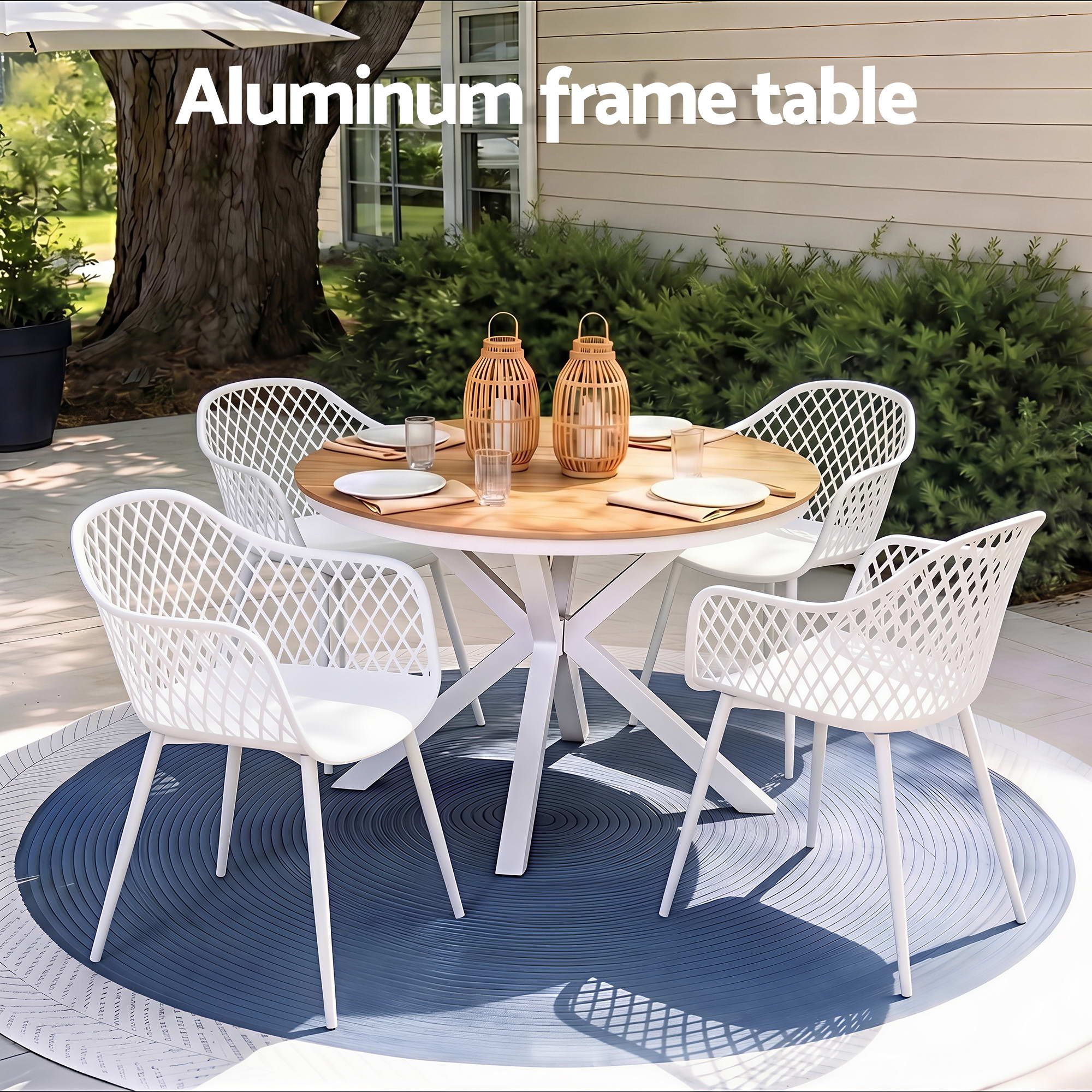 Gardeon 5 Piece Outdoor Dining Set Patio Table Chairs | Simpledeals