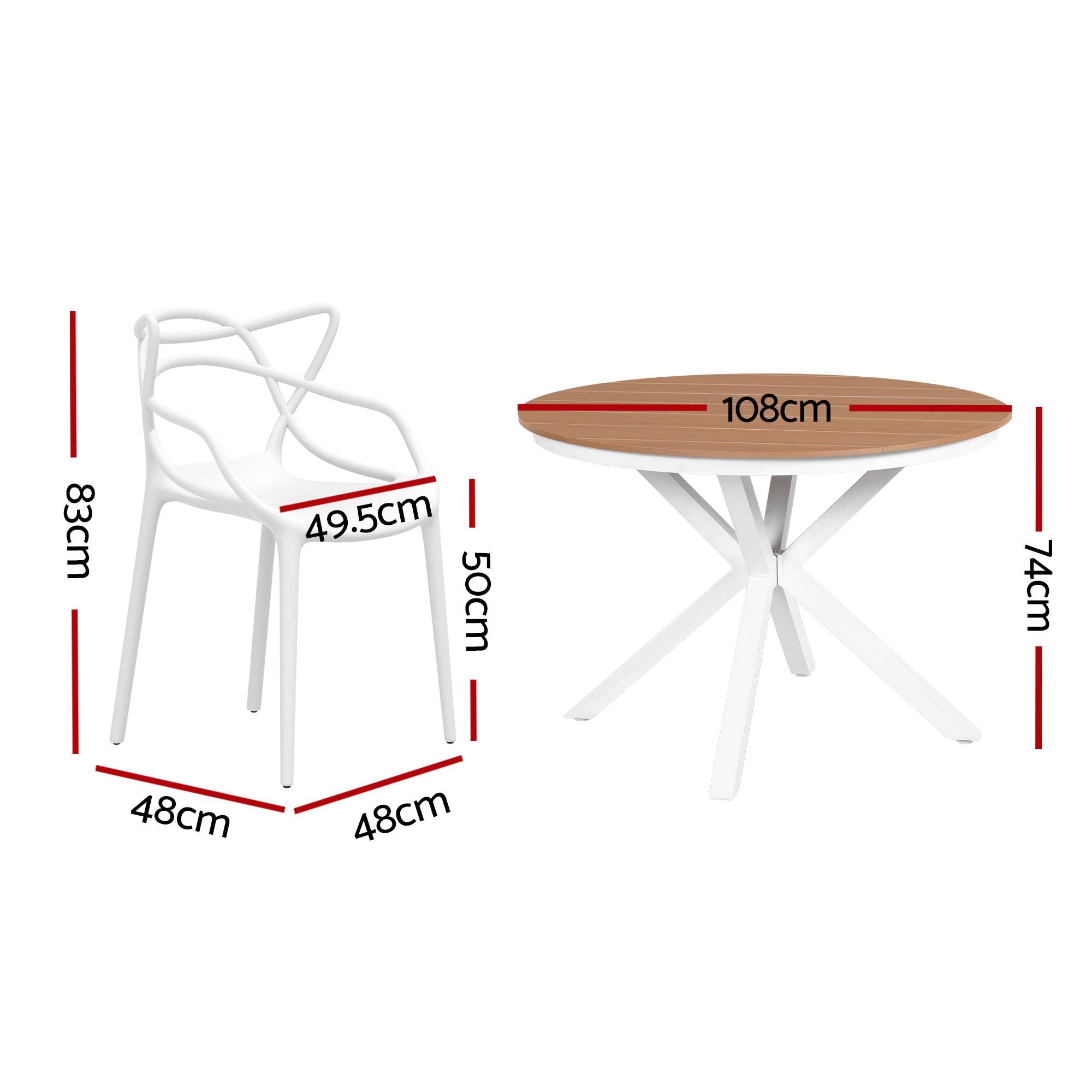 Gardeon 5 Piece Outdoor Dining Set Patio Table Chairs | Simpledeals